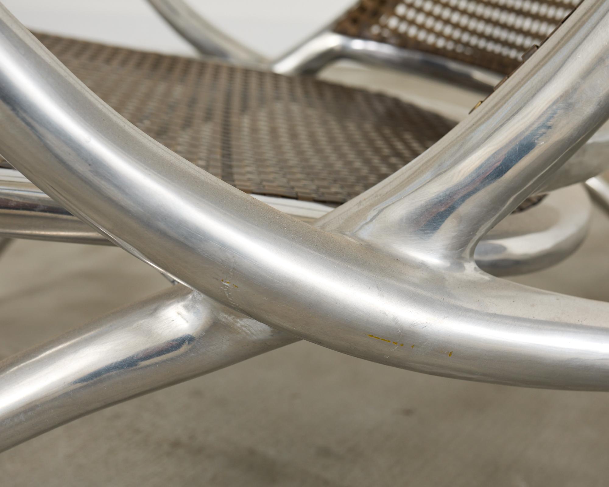 Set of Four Steel Bronze Turku Lounge Chairs by Ironies For Sale 9
