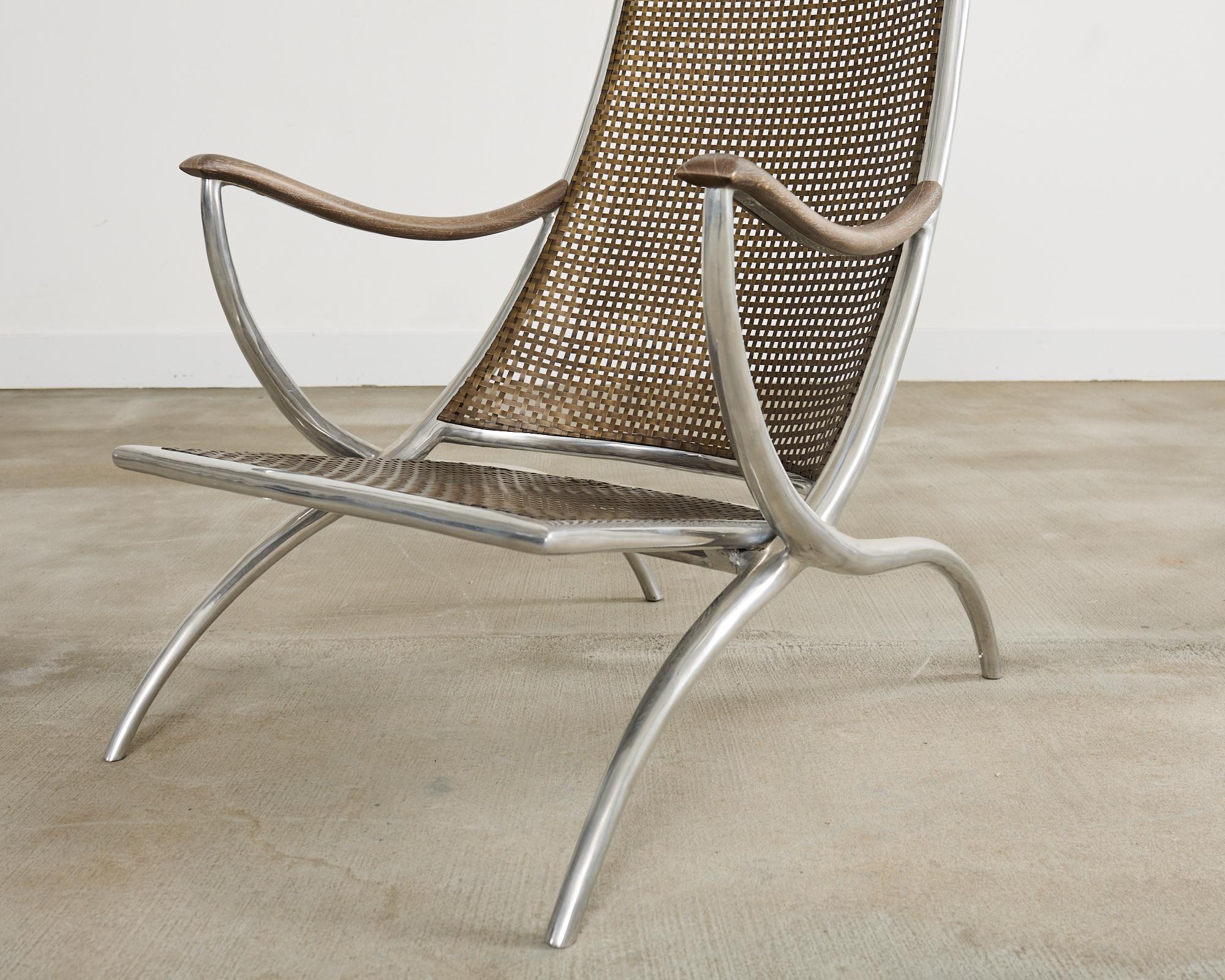 Set of Four Steel Bronze Turku Lounge Chairs by Ironies For Sale 10