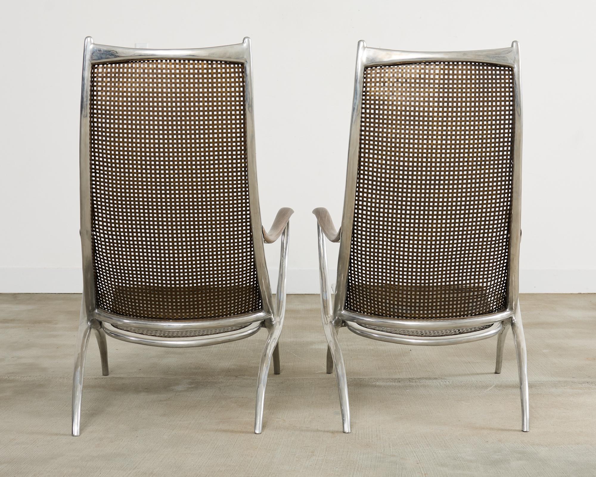 Set of Four Steel Bronze Turku Lounge Chairs by Ironies For Sale 11