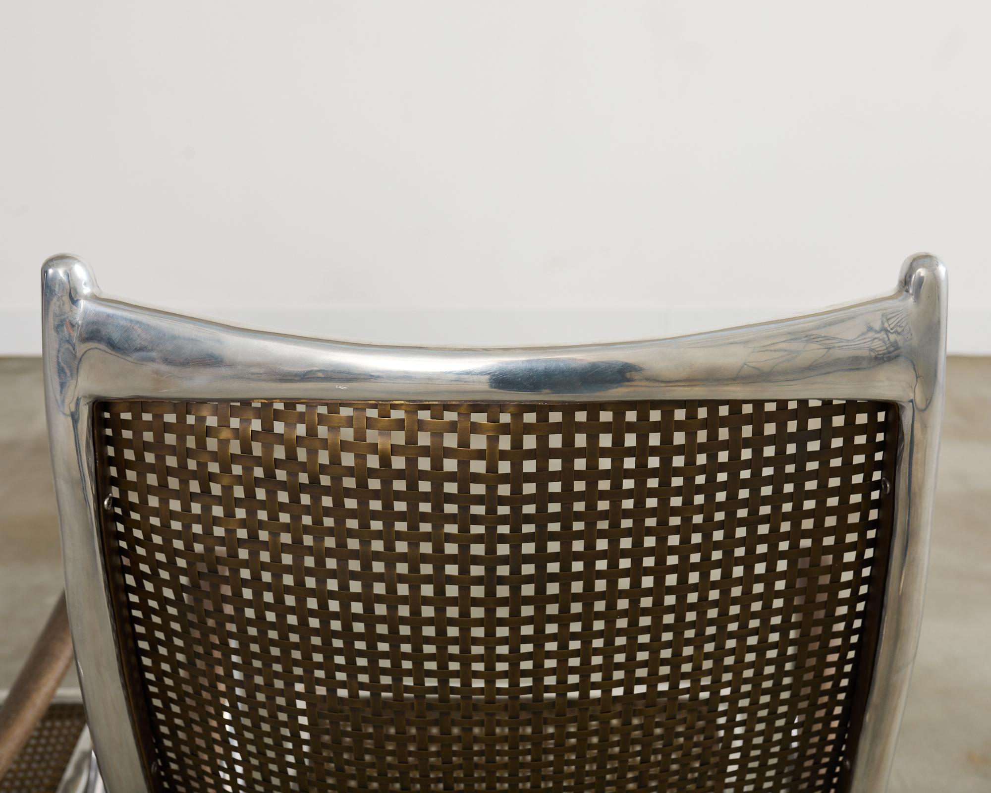 Set of Four Steel Bronze Turku Lounge Chairs by Ironies For Sale 12