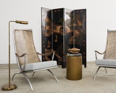 Juego de cuatro tumbonas Turku de acero y bronce by Ironies