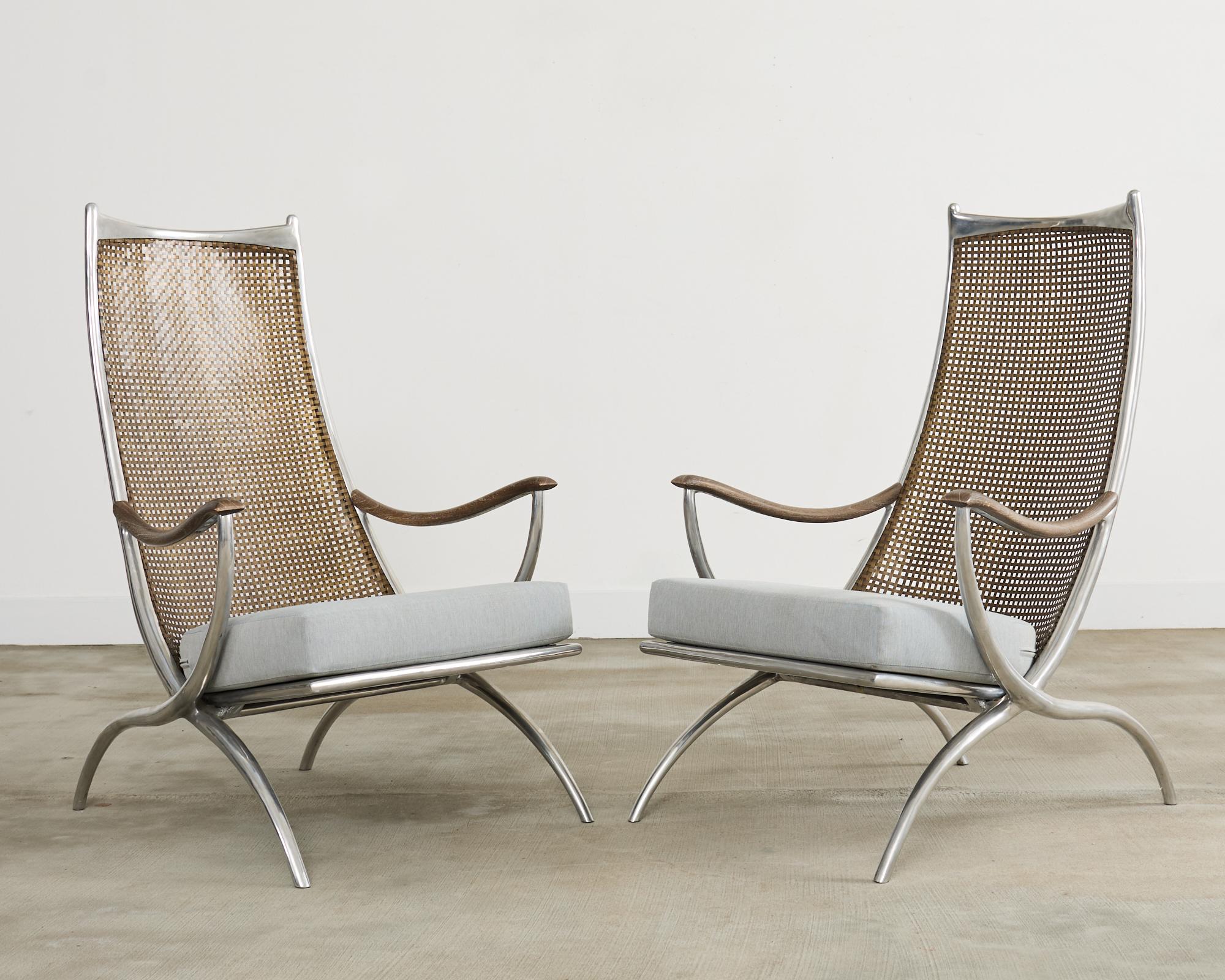 Modern Set of Four Steel Bronze Turku Lounge Chairs by Ironies For Sale