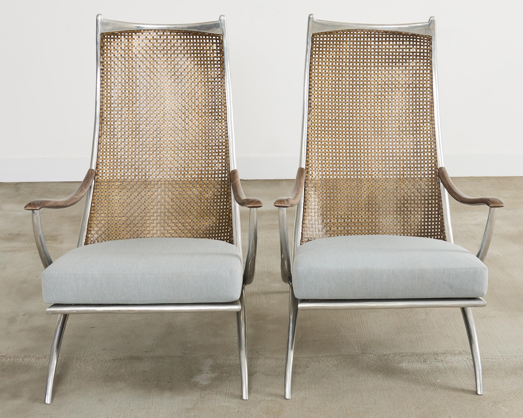 Set of Four Steel Bronze Turku Lounge Chairs by Ironies In Good Condition For Sale In Rio Vista, CA