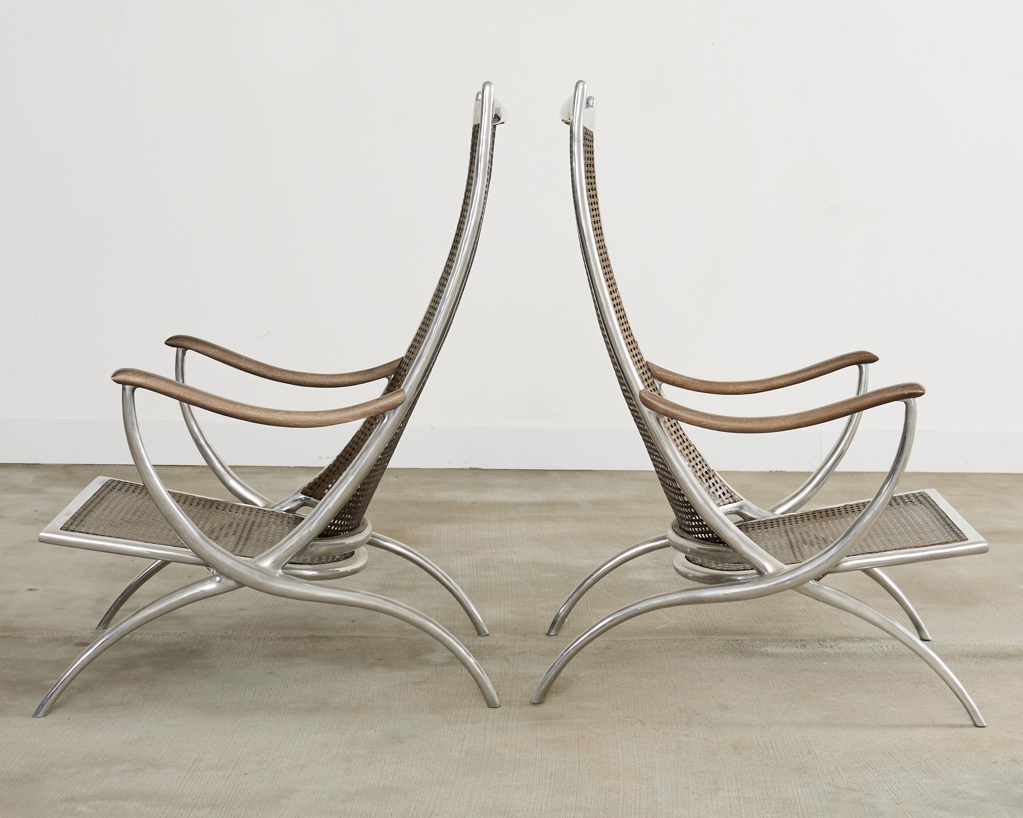 Set of Four Steel Bronze Turku Lounge Chairs by Ironies For Sale 1