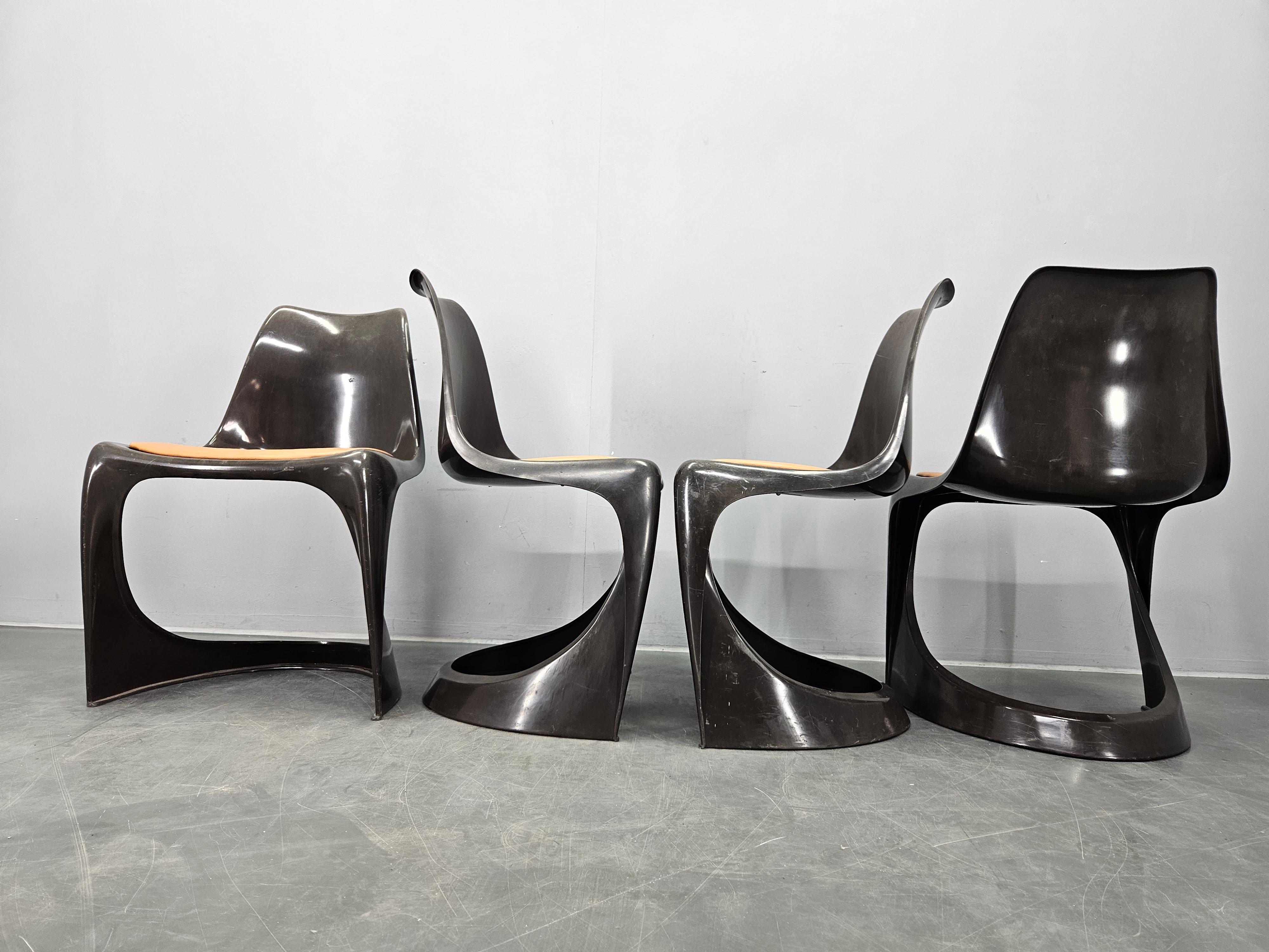 Metà XX secolo Set di quattro sedie da pranzo Steen Østergaard A-Line 290, CADO, Danimarca, anni '60. in vendita