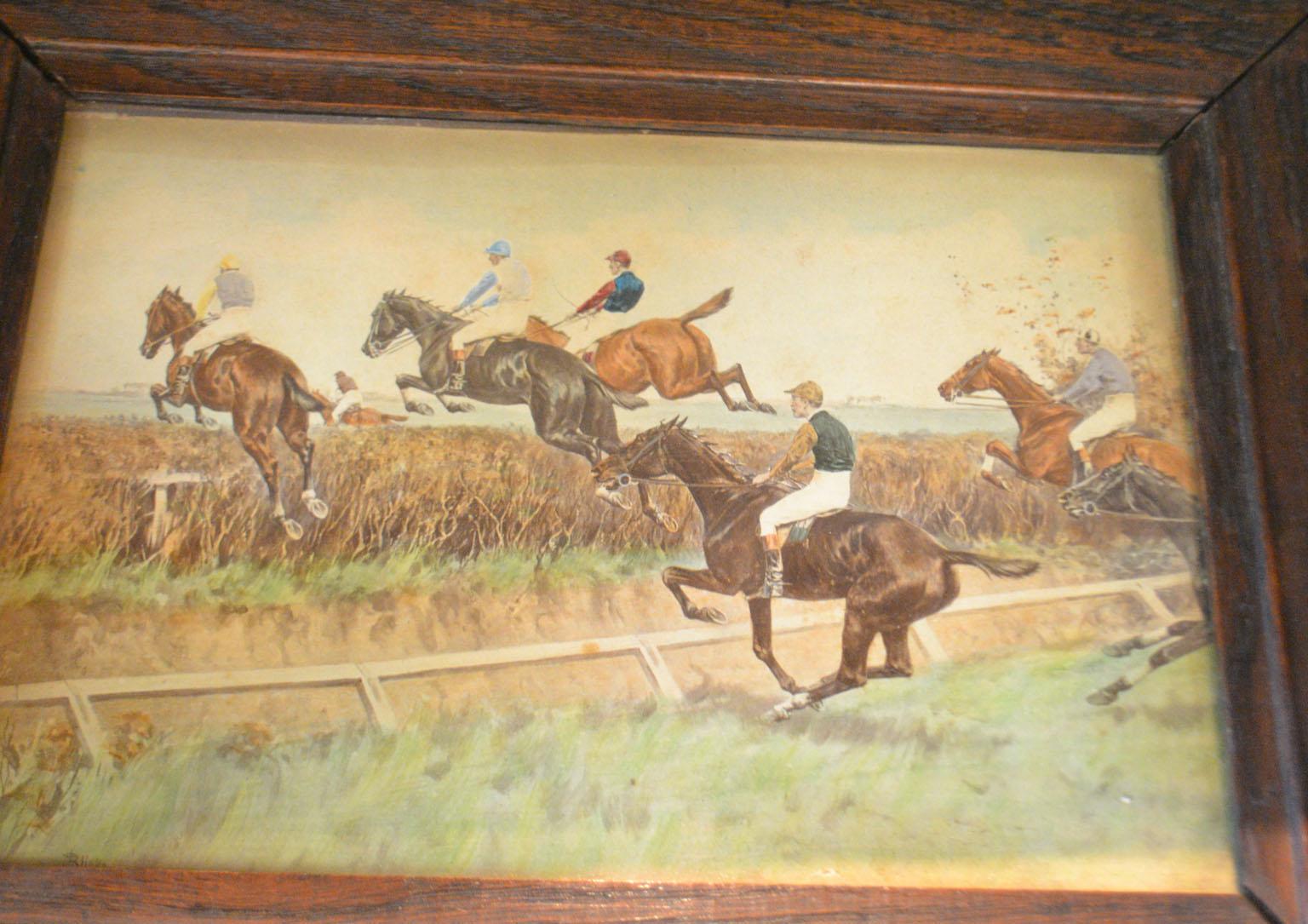 English Set of Four Steeplechase Prints by Thomas Blinks For Sale