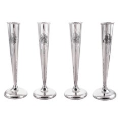 Vintage Set of Four Sterling Bud Vases