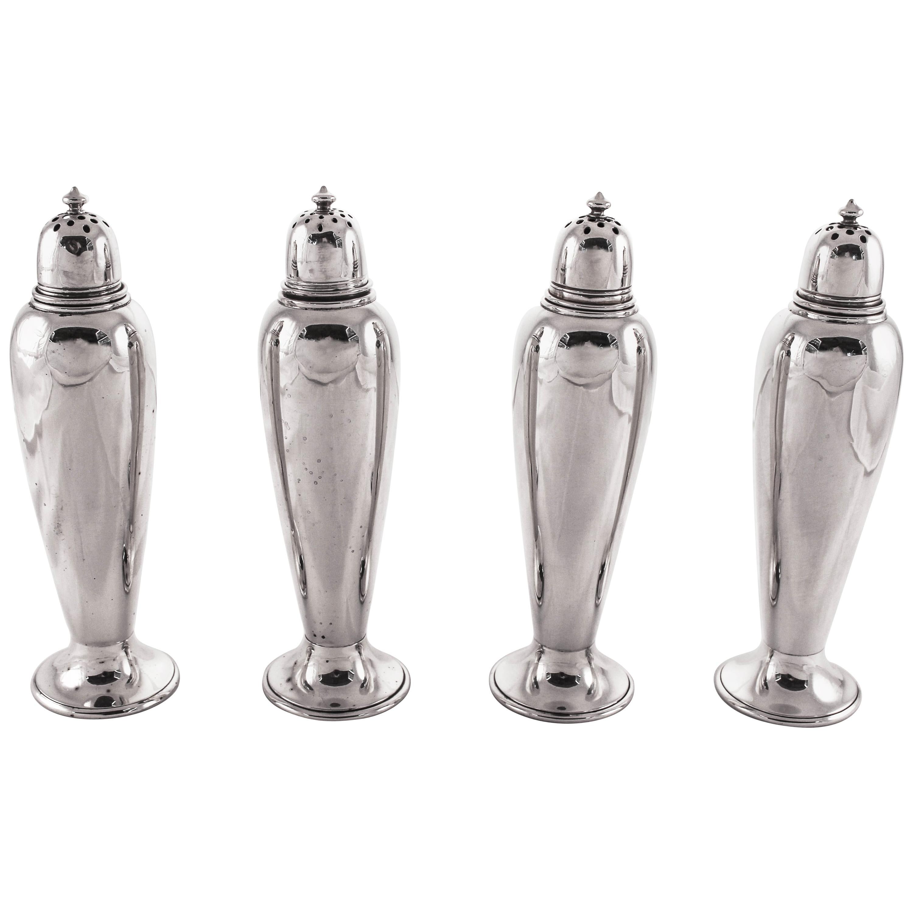 Set of Four Sterling Salt/Pepper Shakers