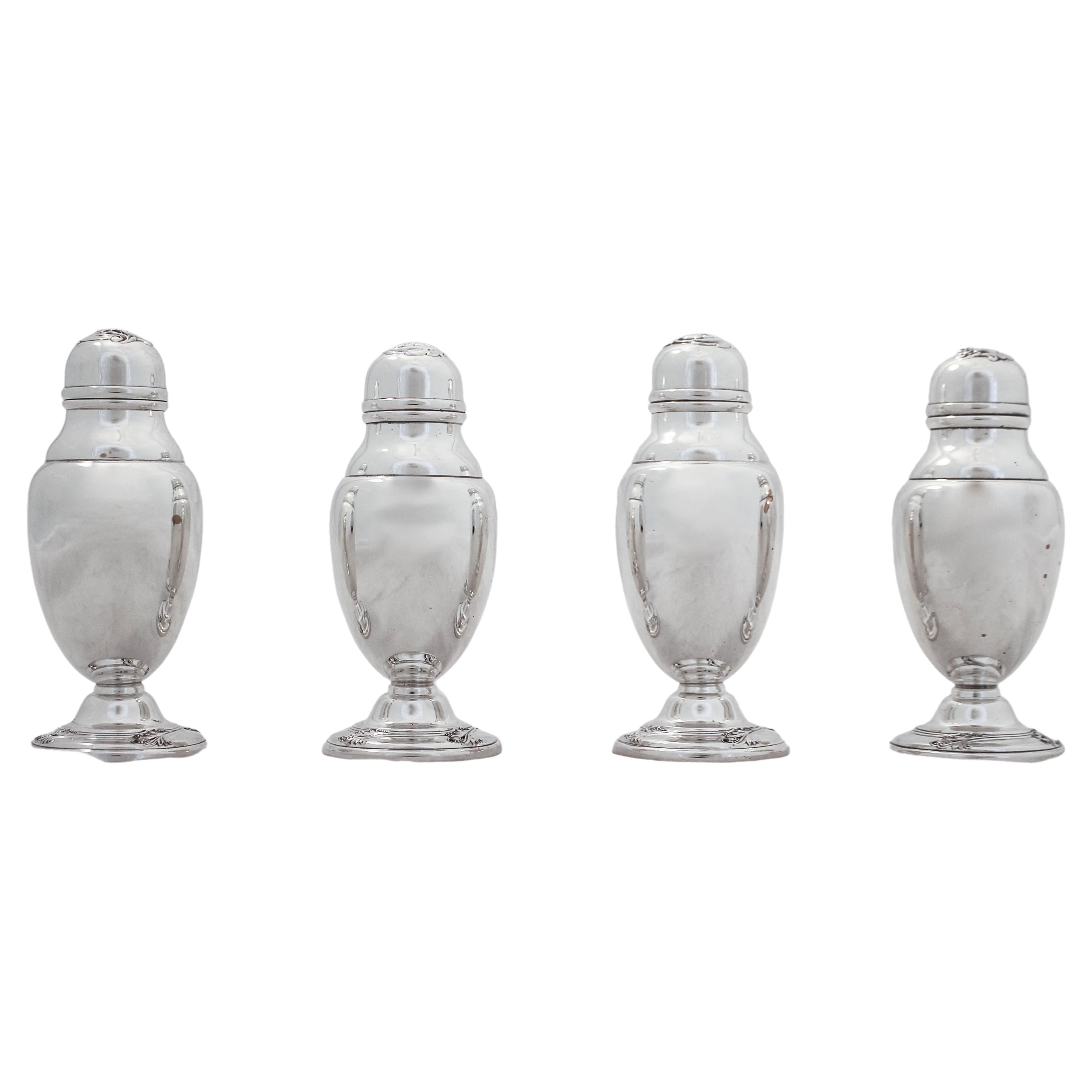 ﻿Set of Four Sterling Salt Shakers For Sale