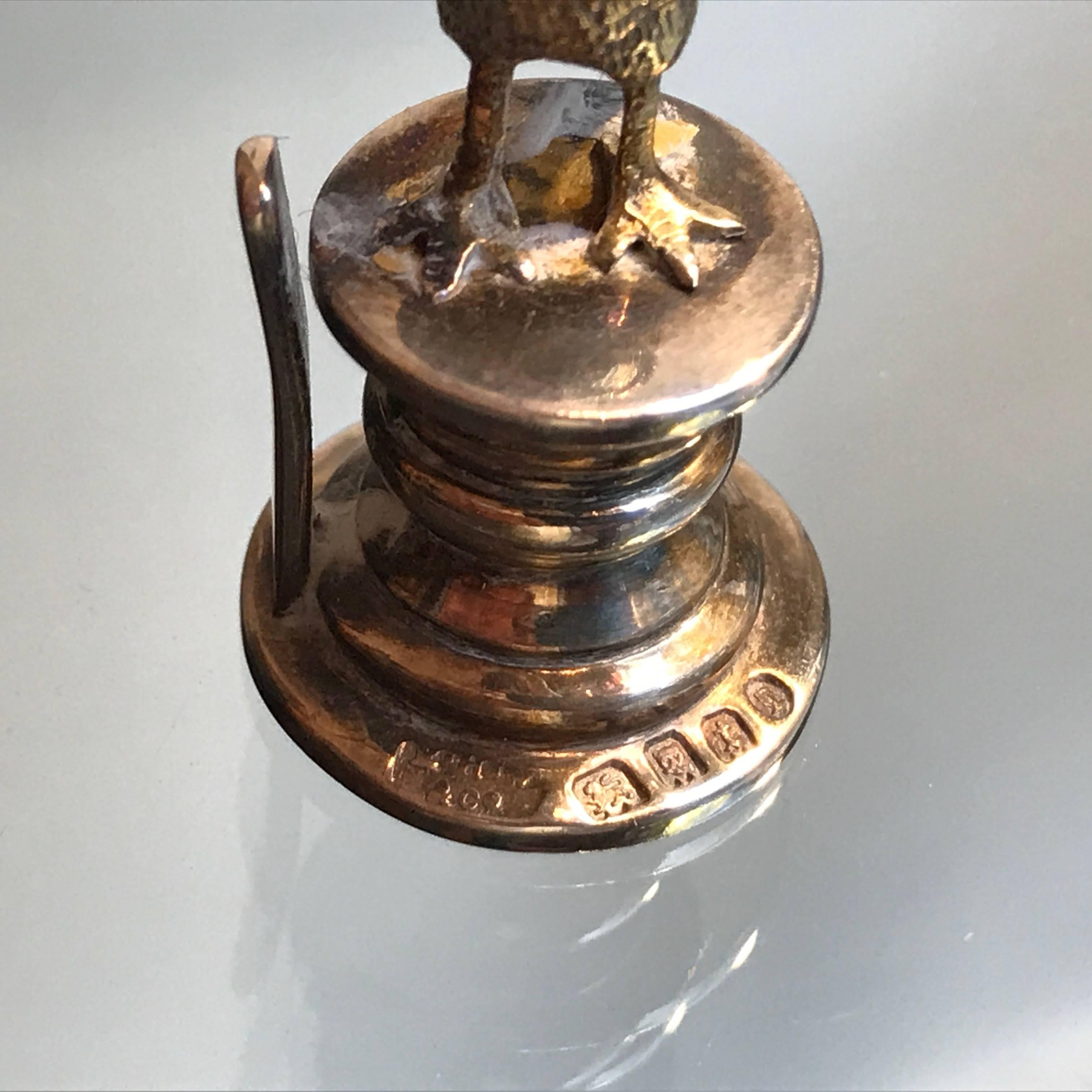 Set of Four Birds Place Card Holders Sterling Silver by E H W & Co London 1914 3