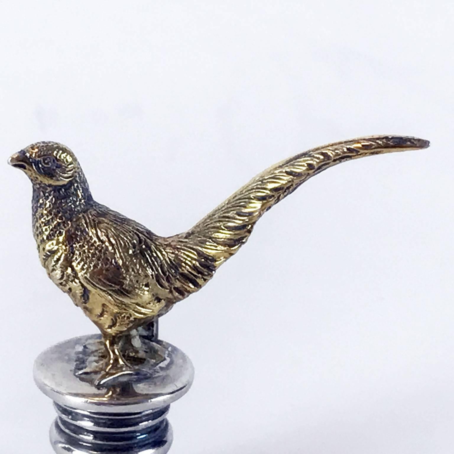 British Set of Four Birds Place Card Holders Sterling Silver by E H W & Co London 1914