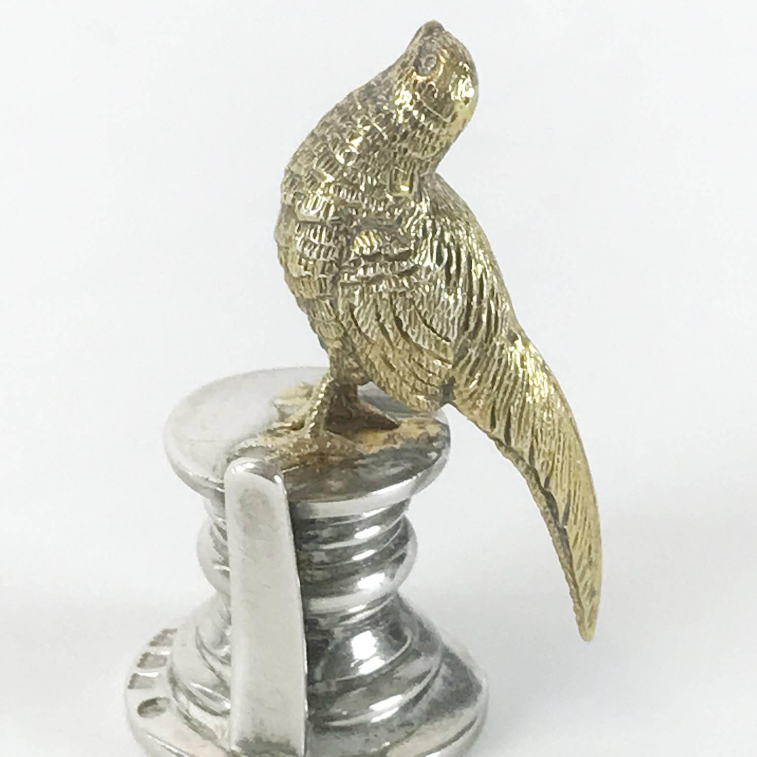 Cast Set of Four Birds Place Card Holders Sterling Silver by E H W & Co London 1914