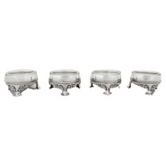 Set of Four Sterling Tiffany Salt Cellars