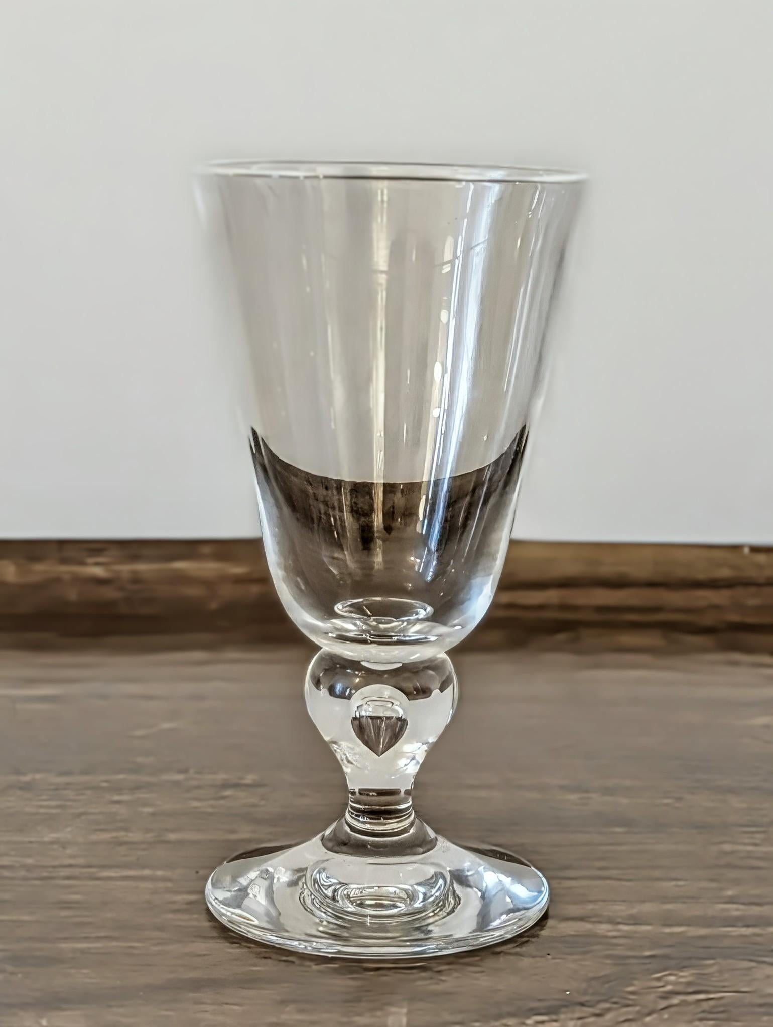 Set of Four Steuben #7877 Hand-Blown Crystal Water Goblets with Baluster Knop St in vendita 1
