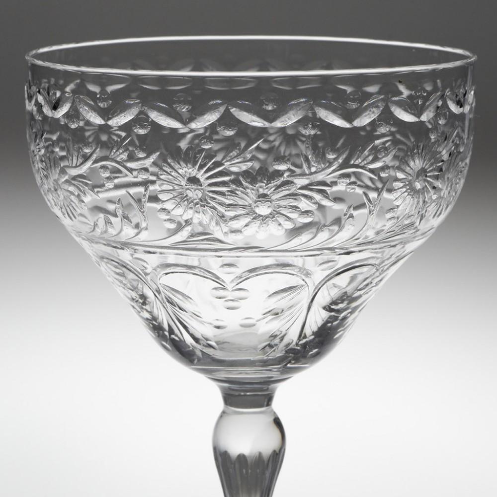 Art Nouveau Set of Four Stevens and Williams Rock Crystal Champagne Coupes, circa 1910