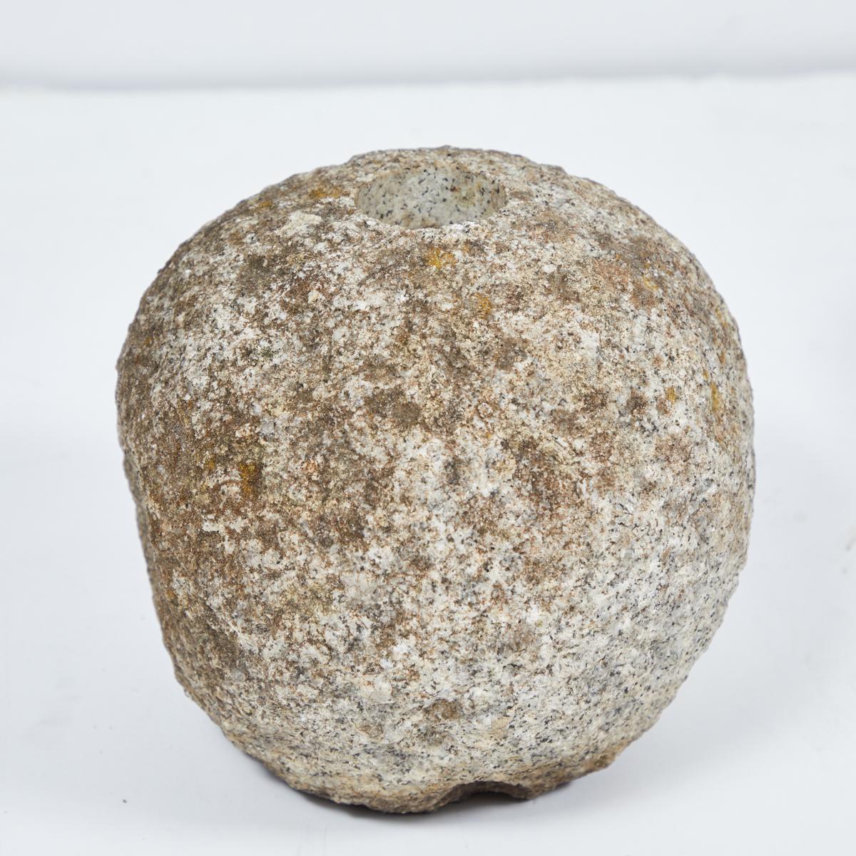 Edwardian Set of Four Primitive Carved Stone Balls