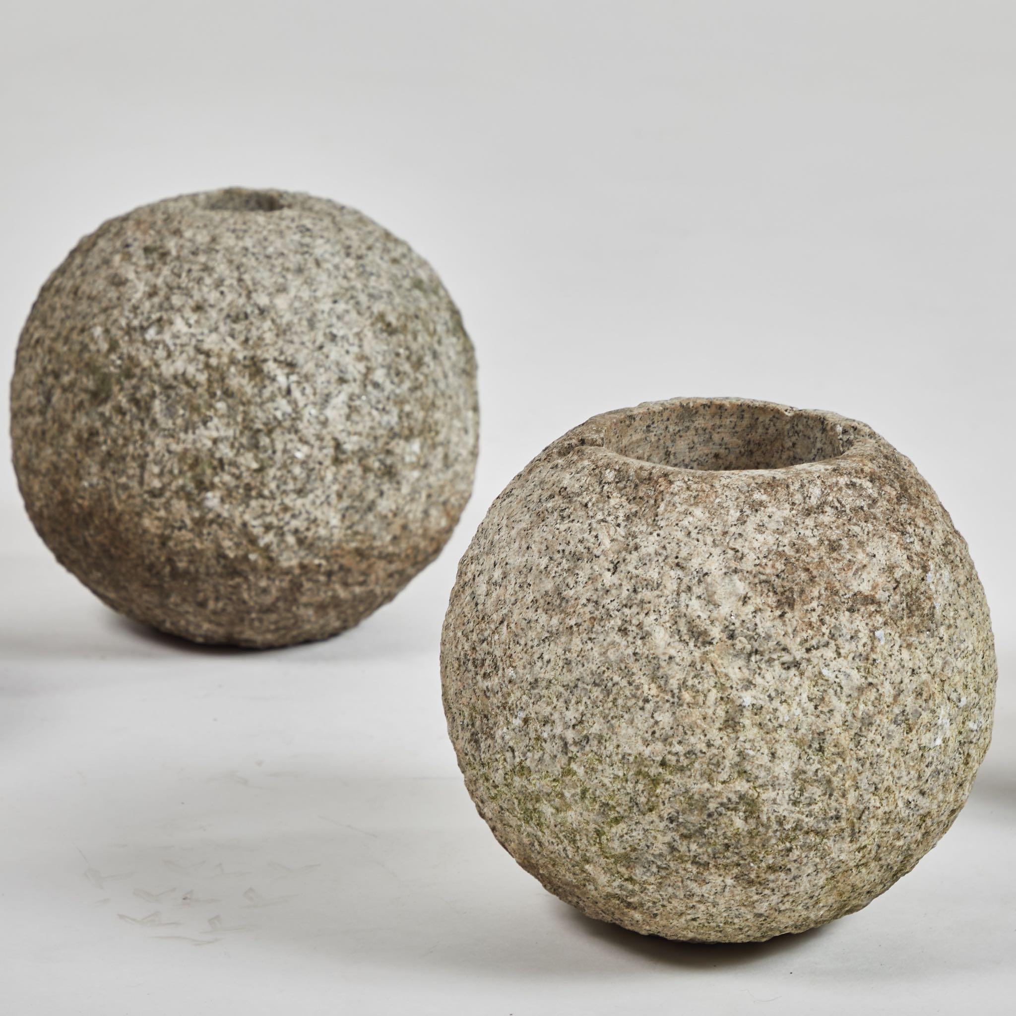 Set of Four Stone Balls In Good Condition In Los Angeles, CA