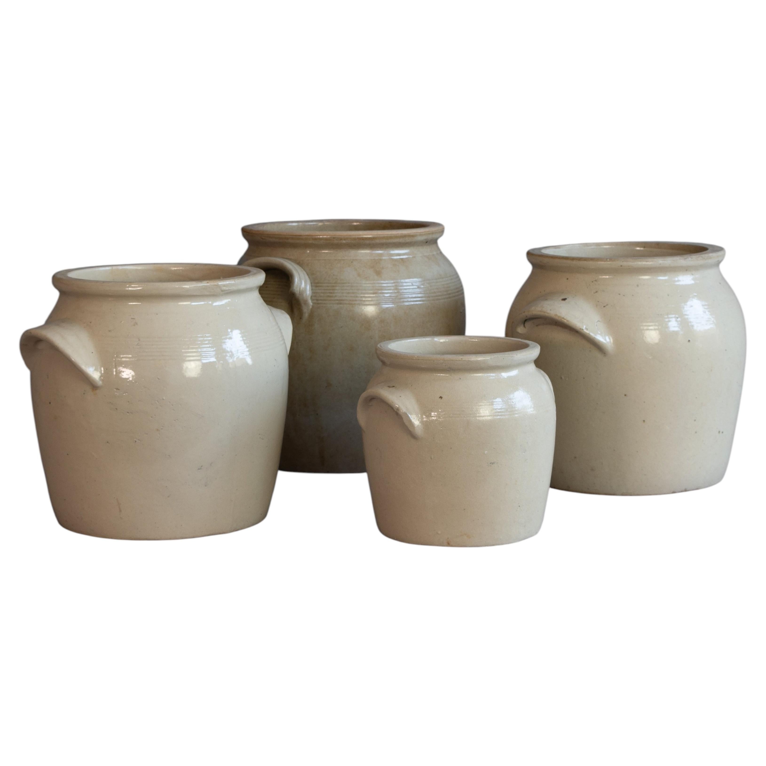 Set of Four Stoneware Pots