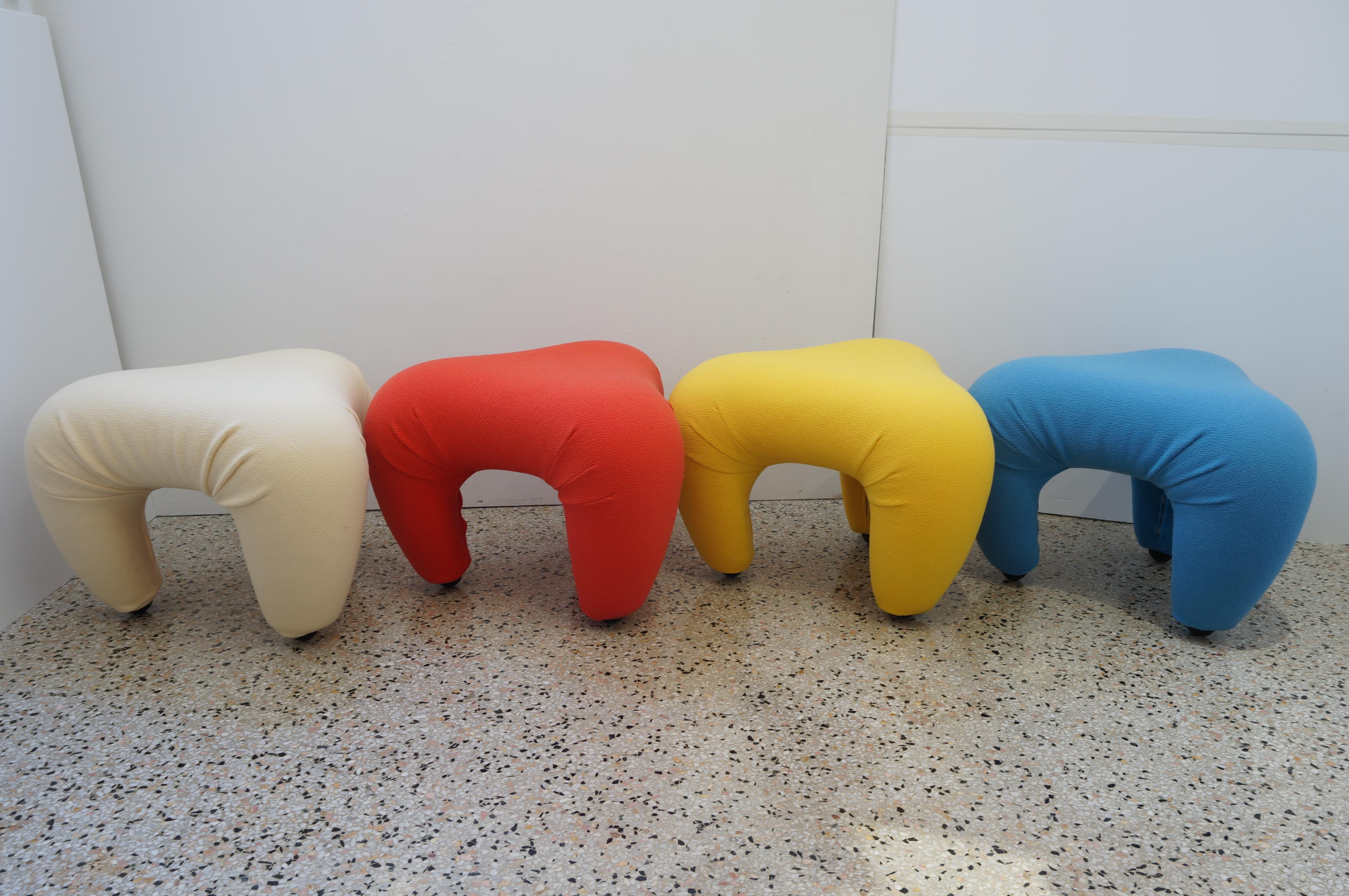 Italian Set of Four Stools by Carlos Bartoli for Rossi de Albizzate
