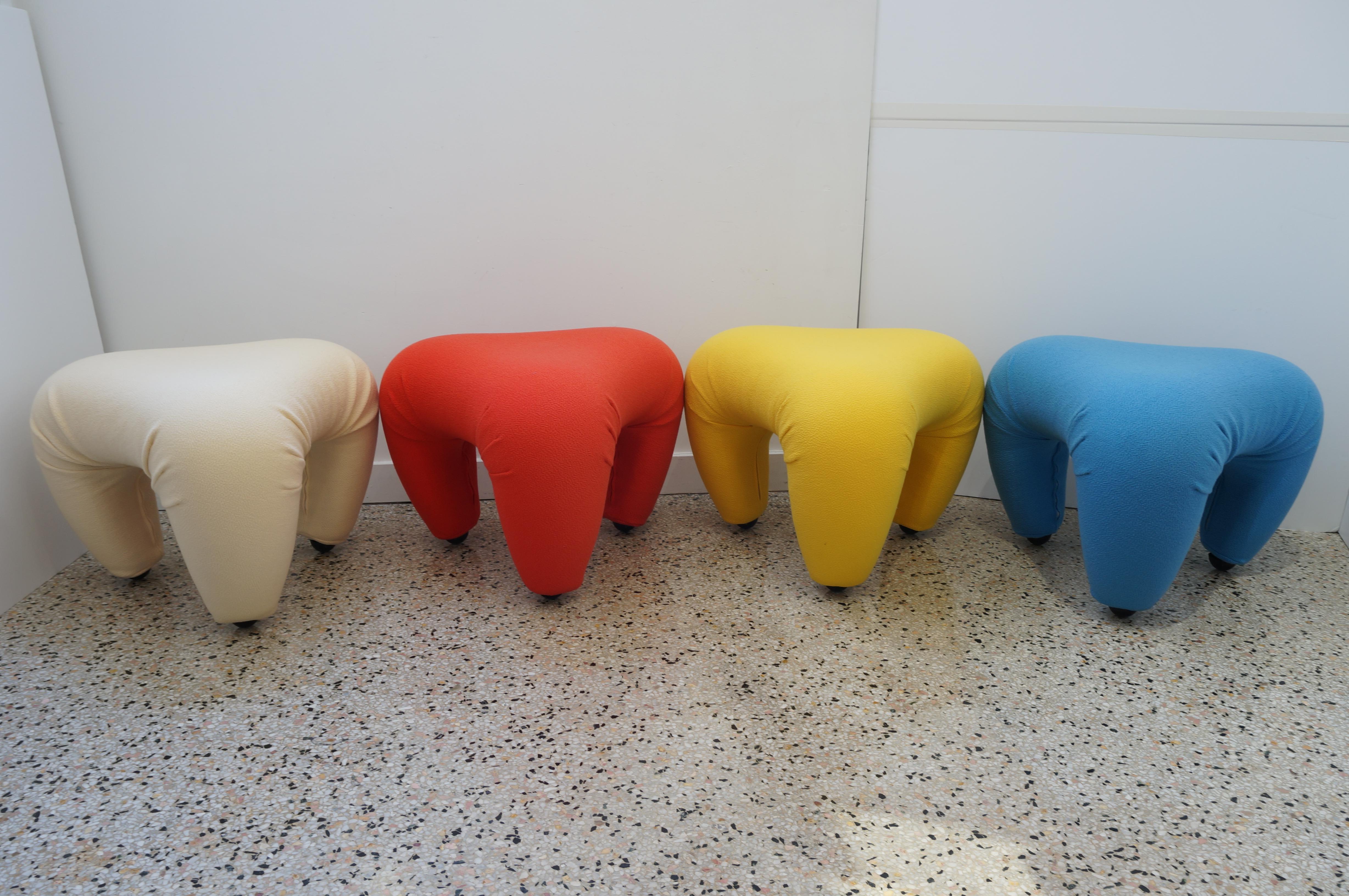Woven Set of Four Stools by Carlos Bartoli for Rossi de Albizzate