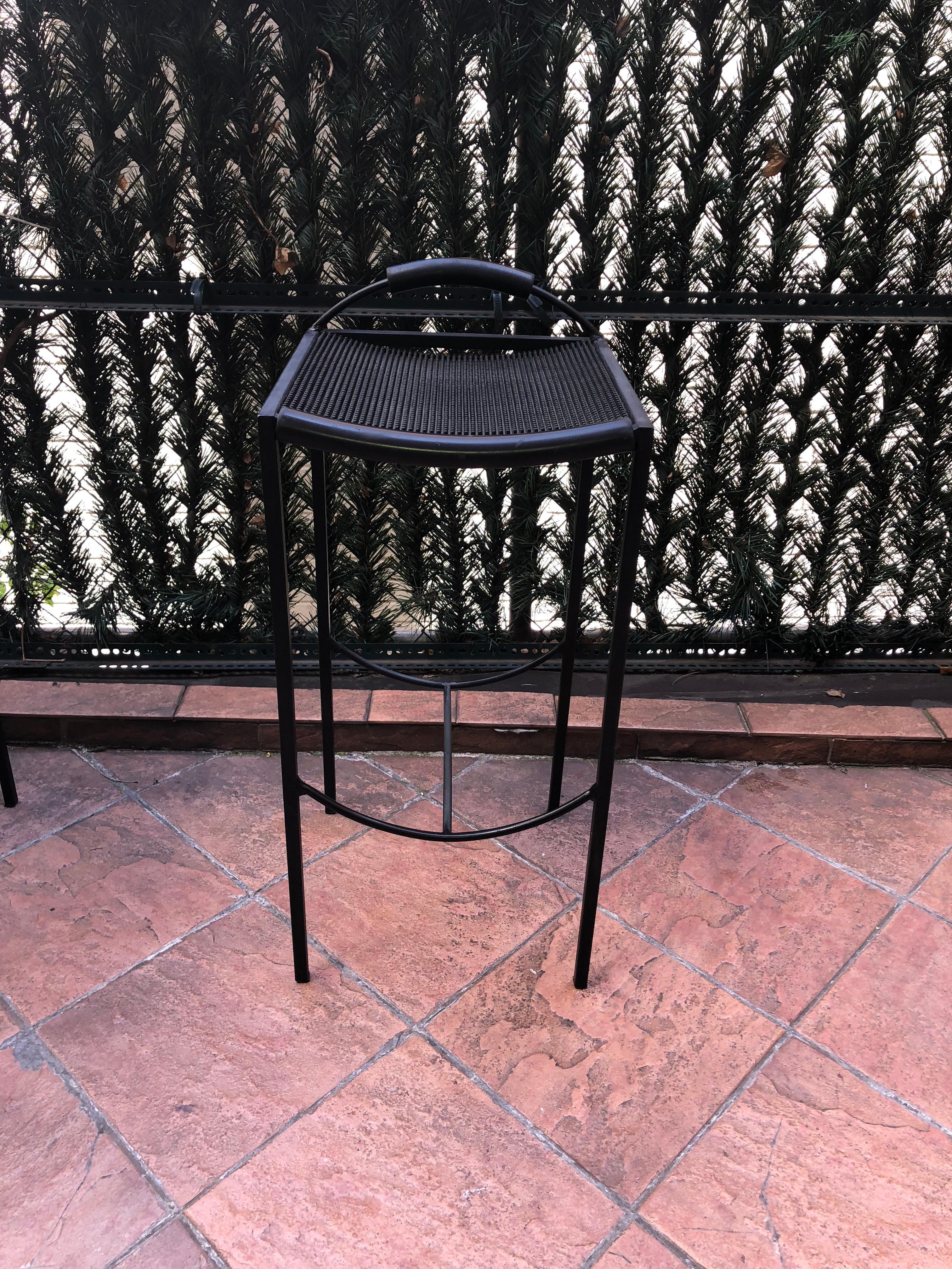 Set of Four Stools by Maurizio Peregalli Signed Zeus, circa 1980, Italy 4