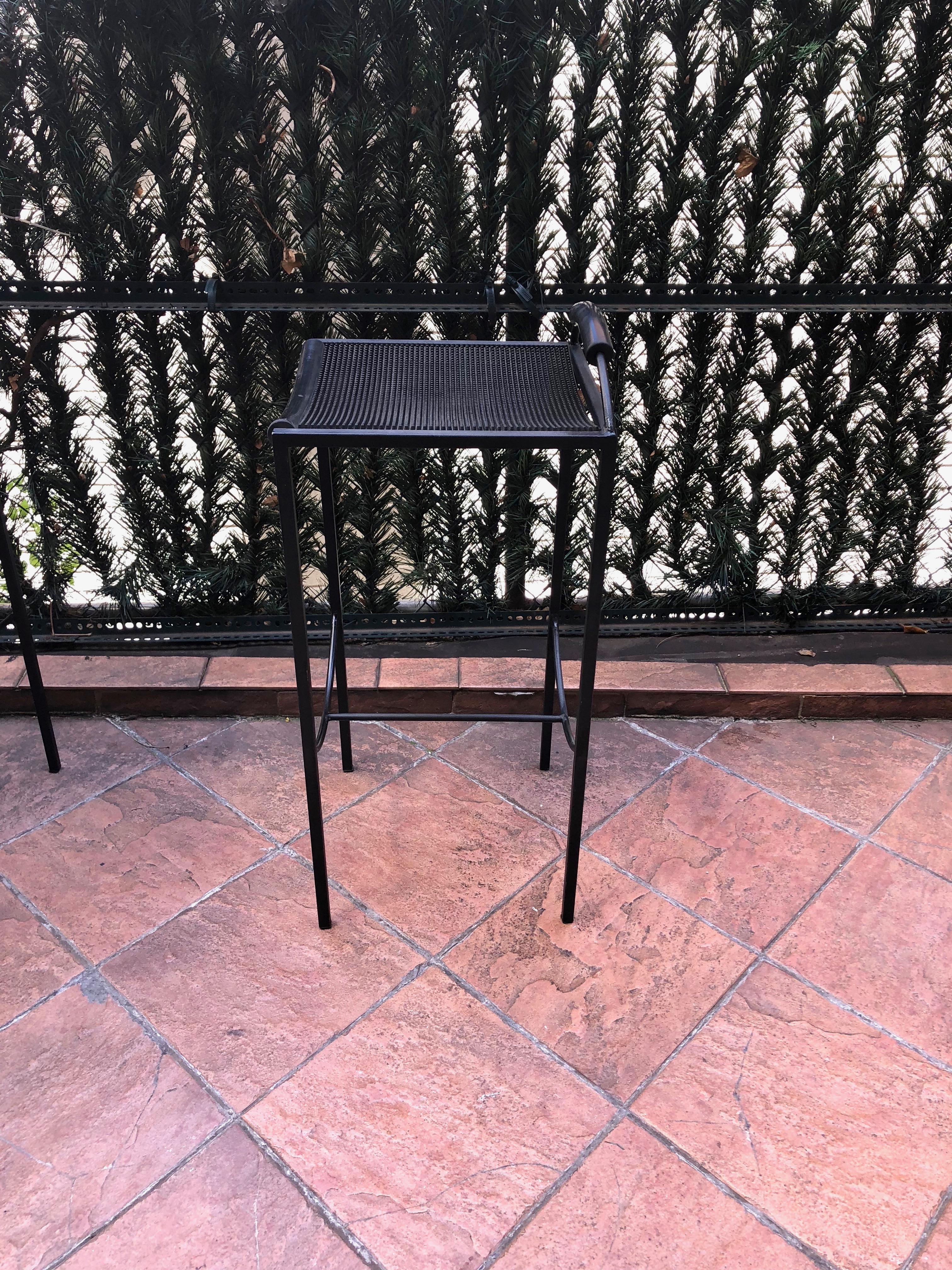 Set of Four Stools by Maurizio Peregalli Signed Zeus, circa 1980, Italy 7