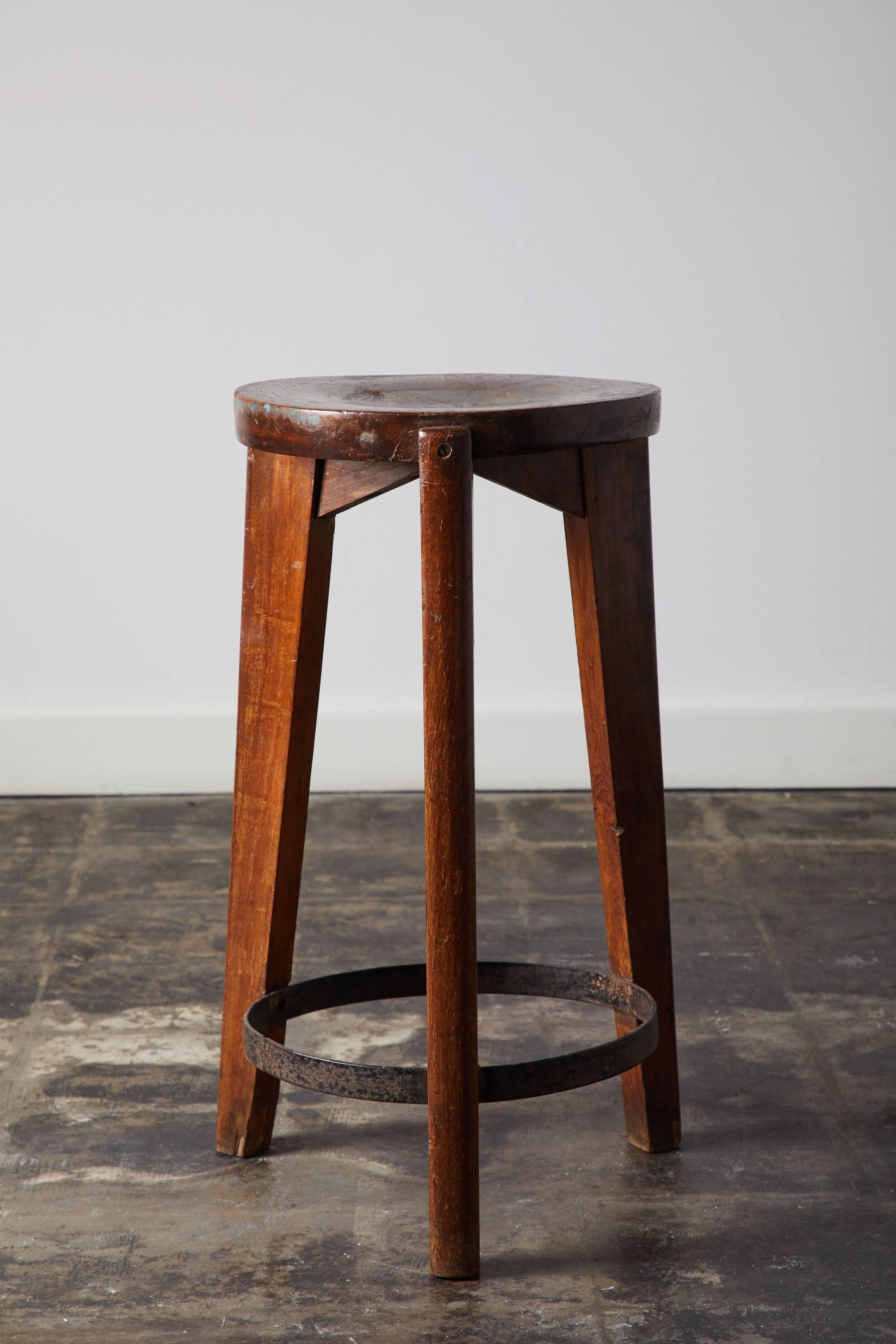 Set of Four Stools by Pierre Jeanneret for Punjab University in Chandigarh 2