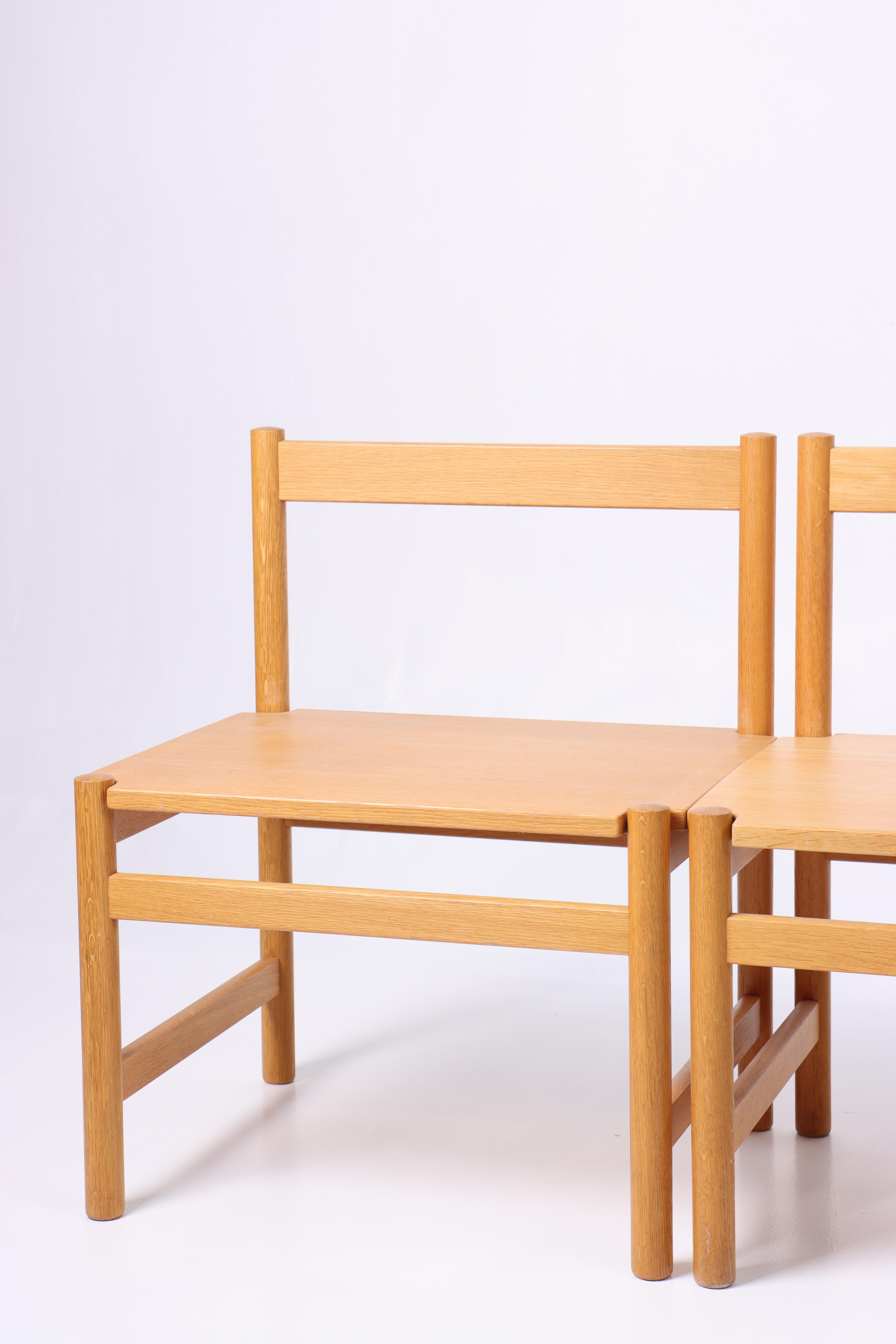 Late 20th Century Set of Four Stools in Oak by Hans Wegner, 1980s