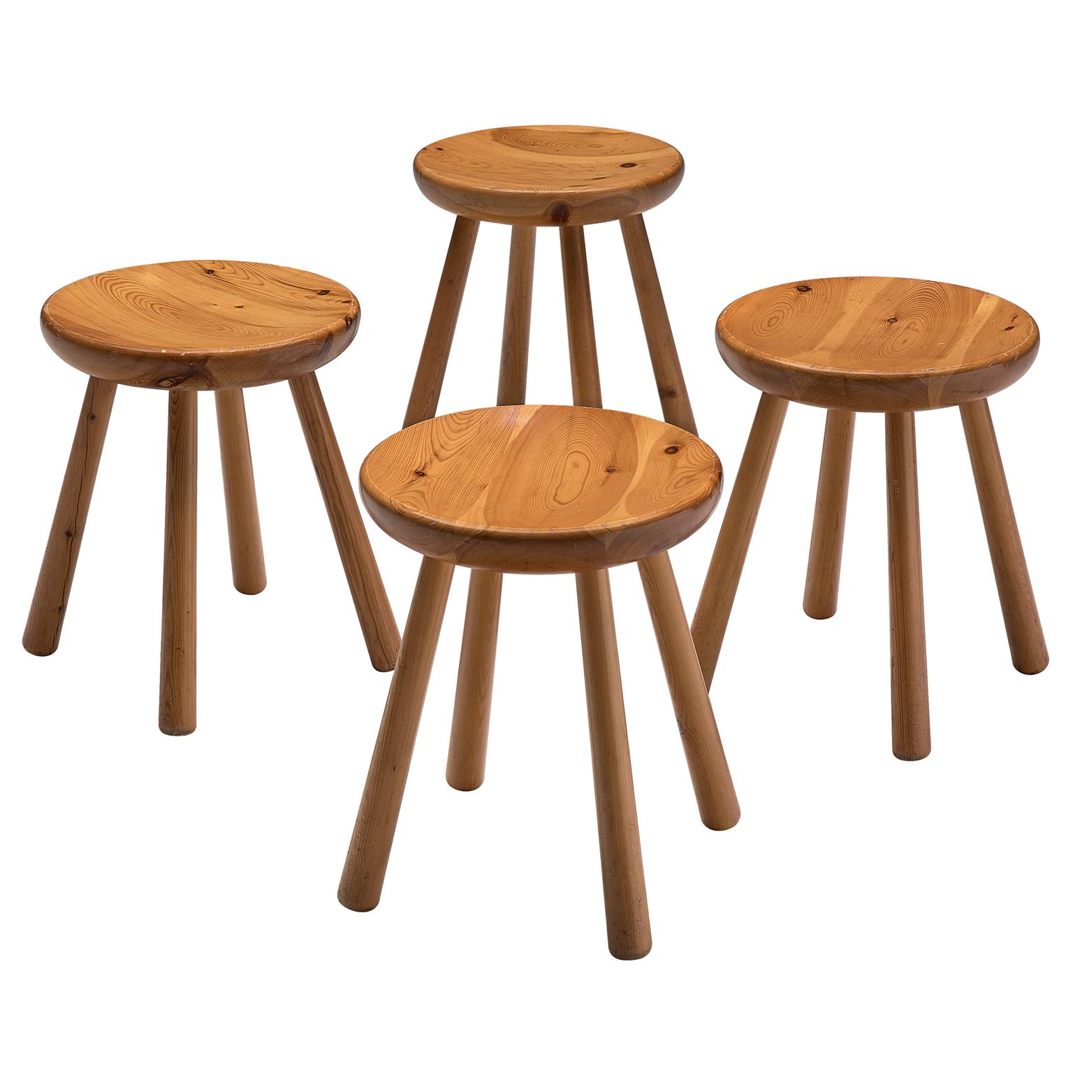 Two stools in Solid Pine