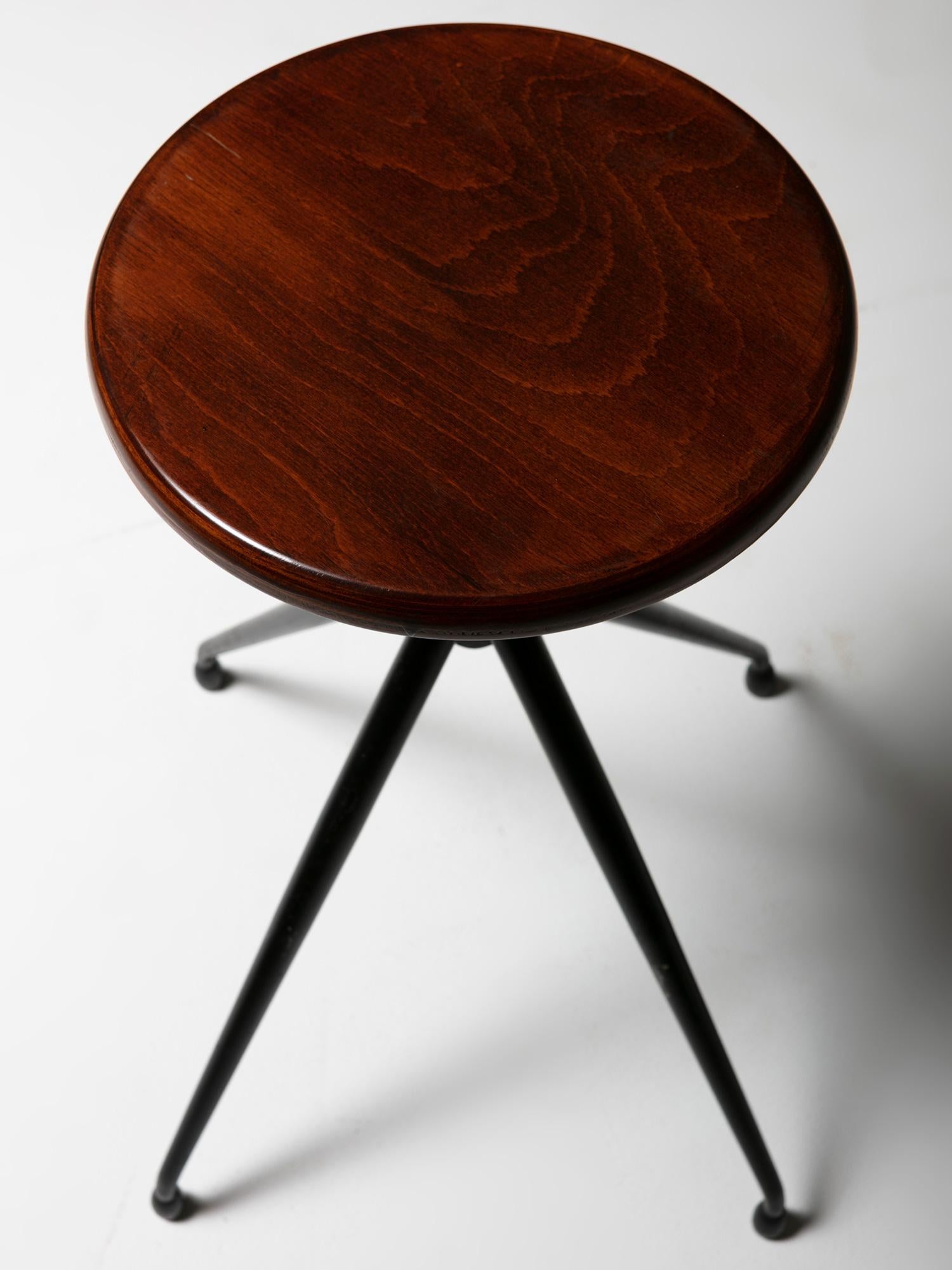 Mid-20th Century Set of 4 Lacquered Stools Model A105 by Gastone Rinaldi for Rima, Italy, 1950s For Sale