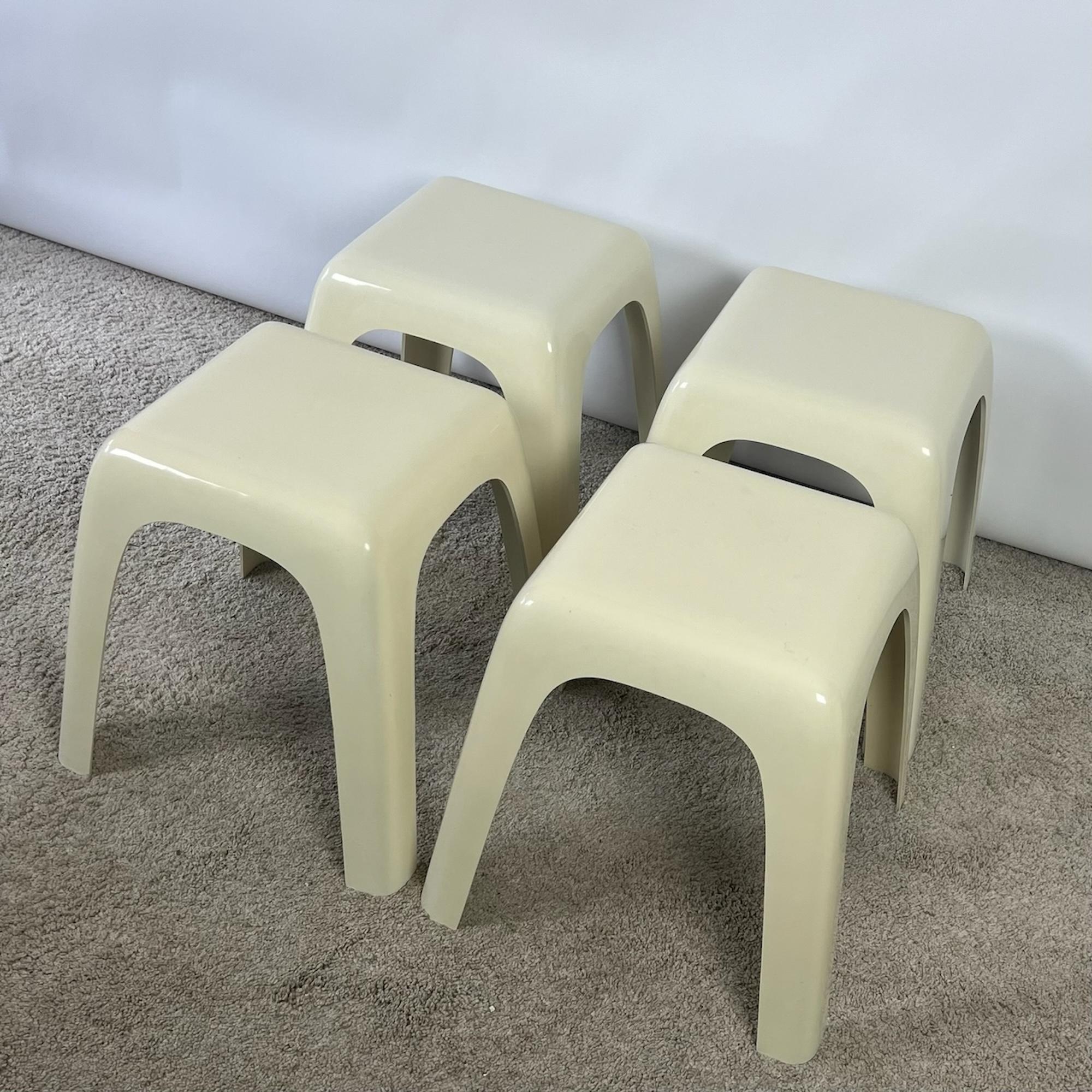 Industrial Set of Four Stools 'Small' by Castiglioni Gaviraghi Lanza for Valenti, 1980s For Sale