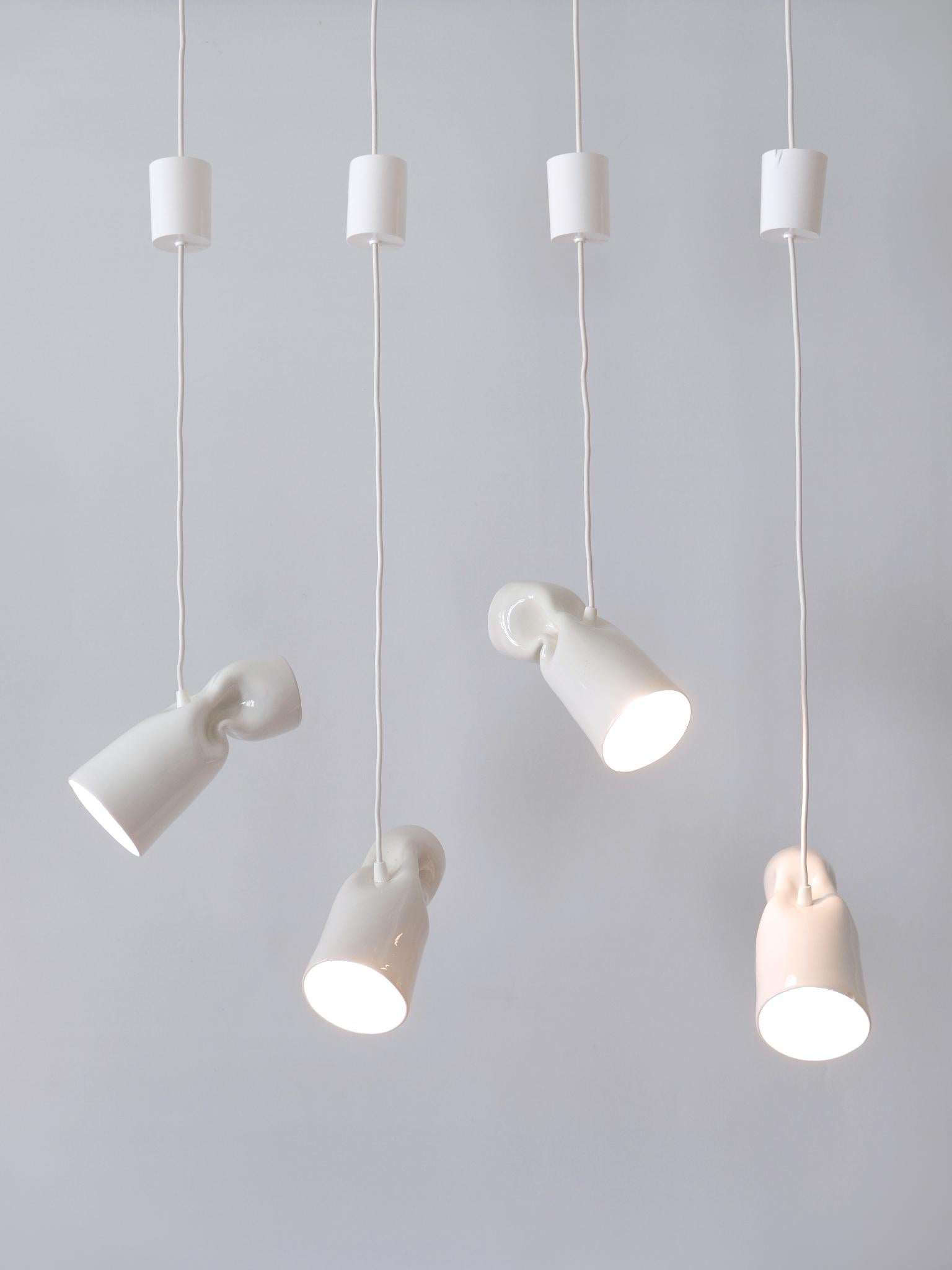 Set of Four Strangled Light Pendant Lamps by Gitta Gschwendtner for Artificial For Sale 4