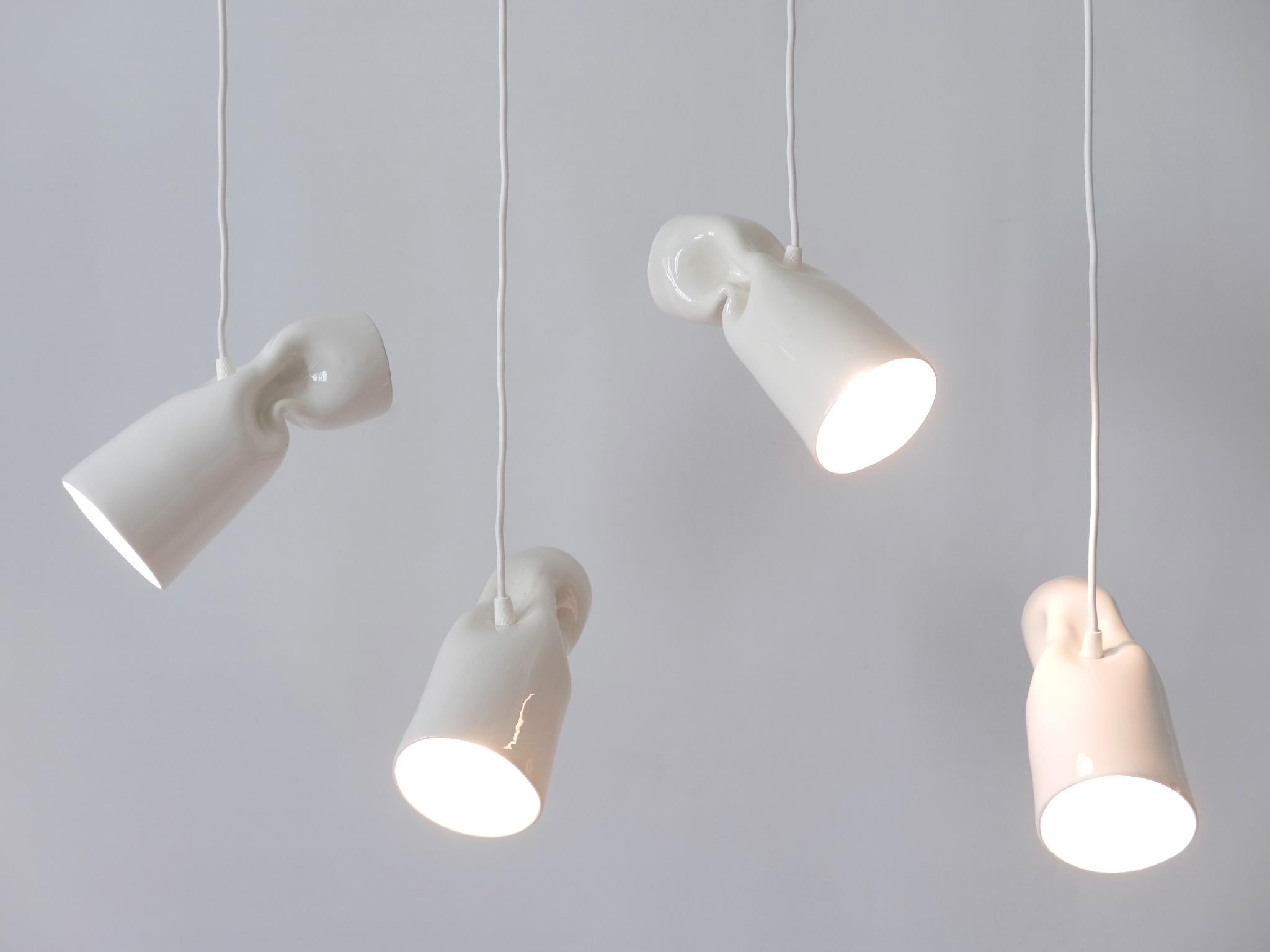 Set of Four Strangled Light Pendant Lamps by Gitta Gschwendtner for Artificial For Sale 1