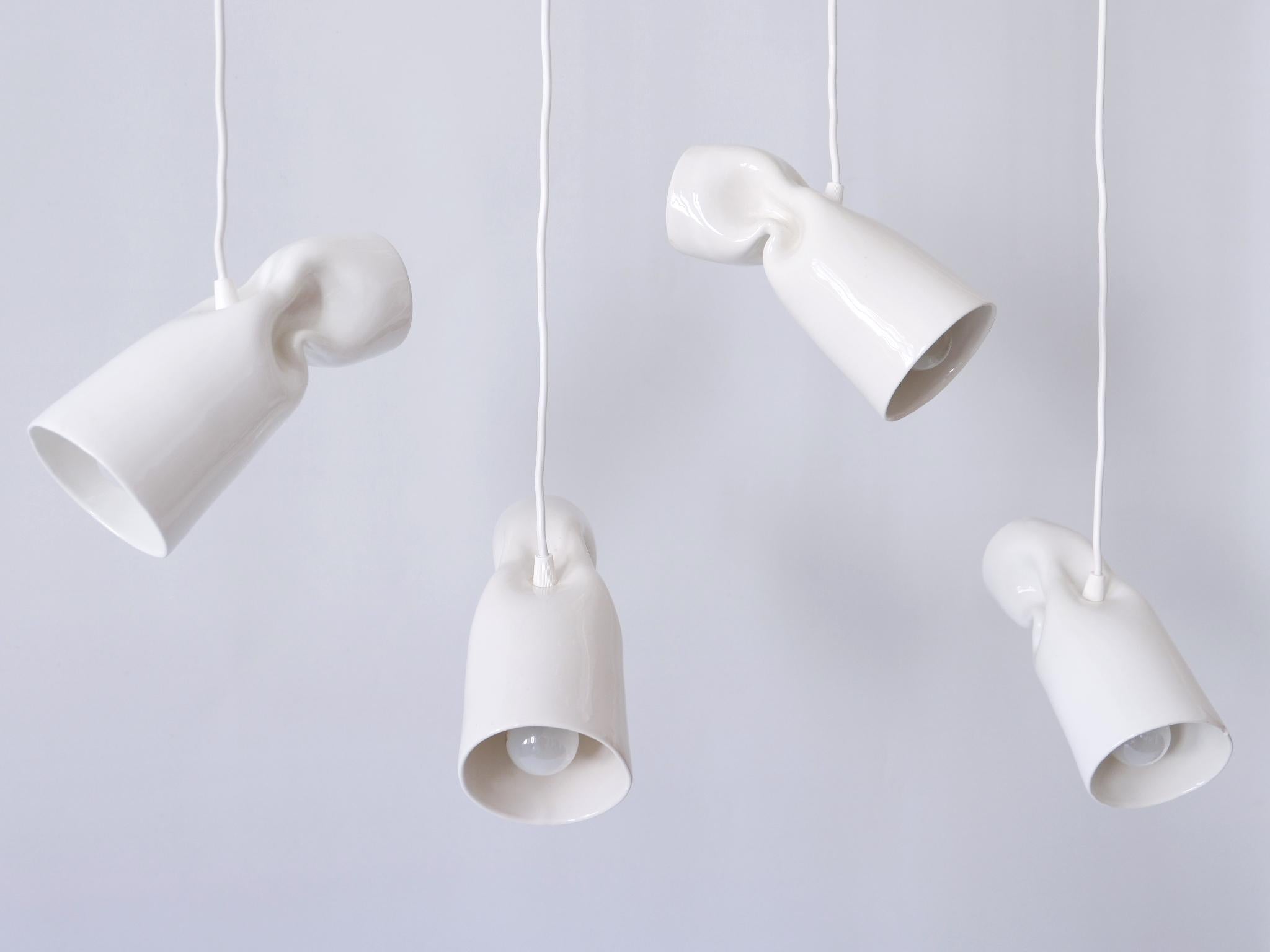 Set of Four Strangled Light Pendant Lamps by Gitta Gschwendtner for Artificial For Sale 2