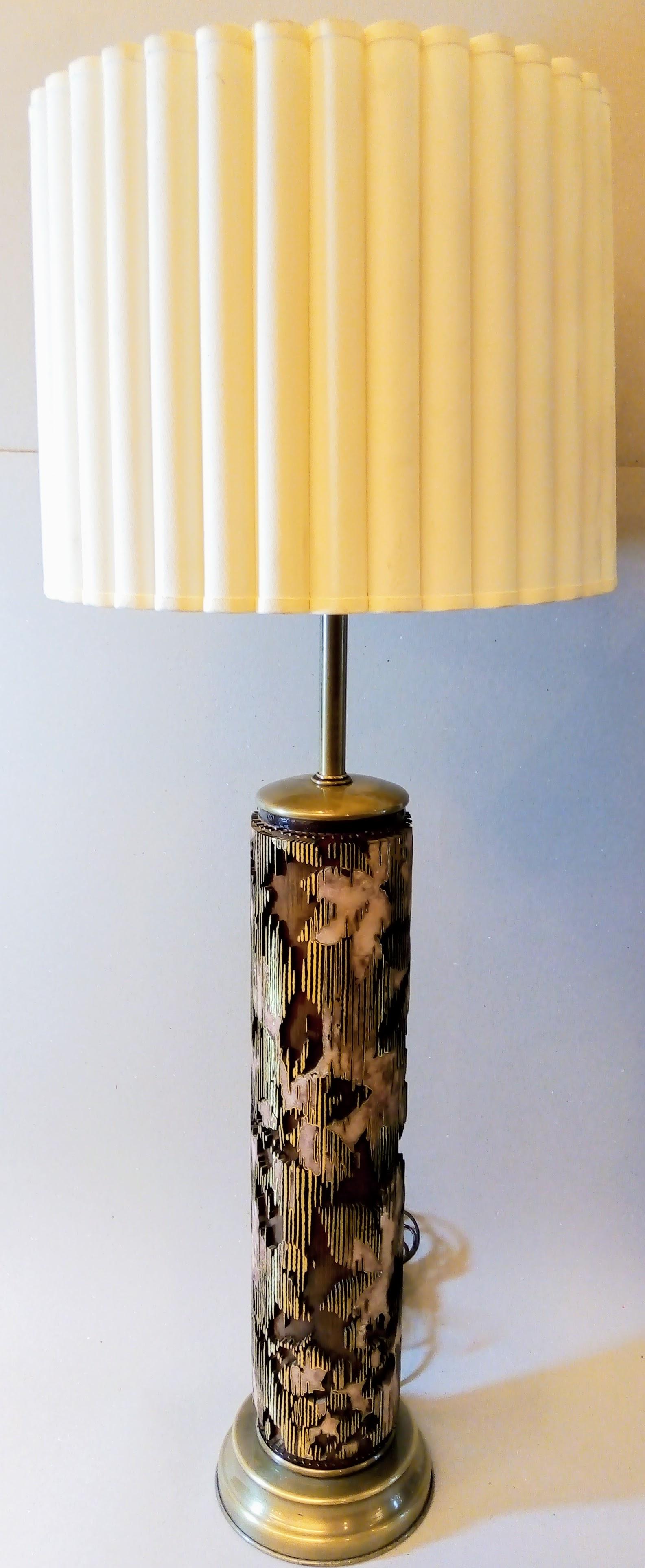 Inlay Set of 4 Striking Wallpaper Printing Roller Lamps from the 60's