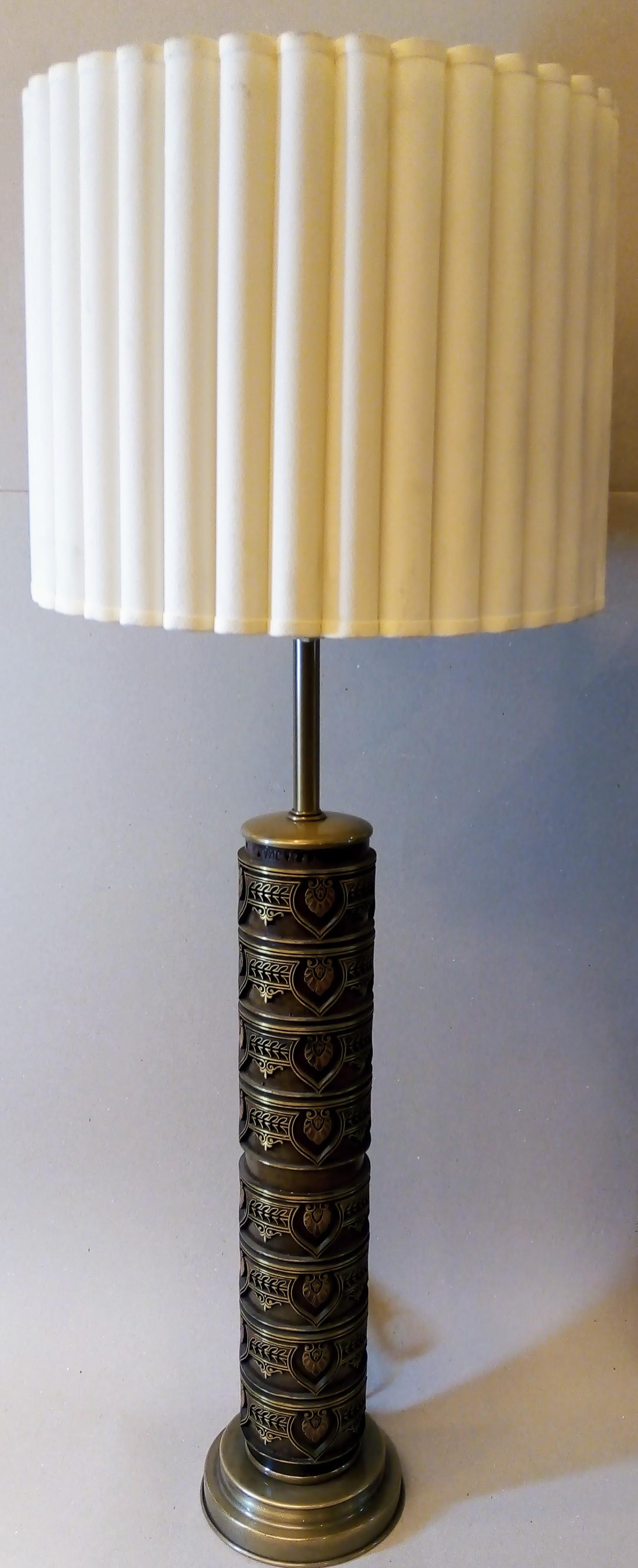 Set of 4 Striking Wallpaper Printing Roller Lamps from the 60's 1