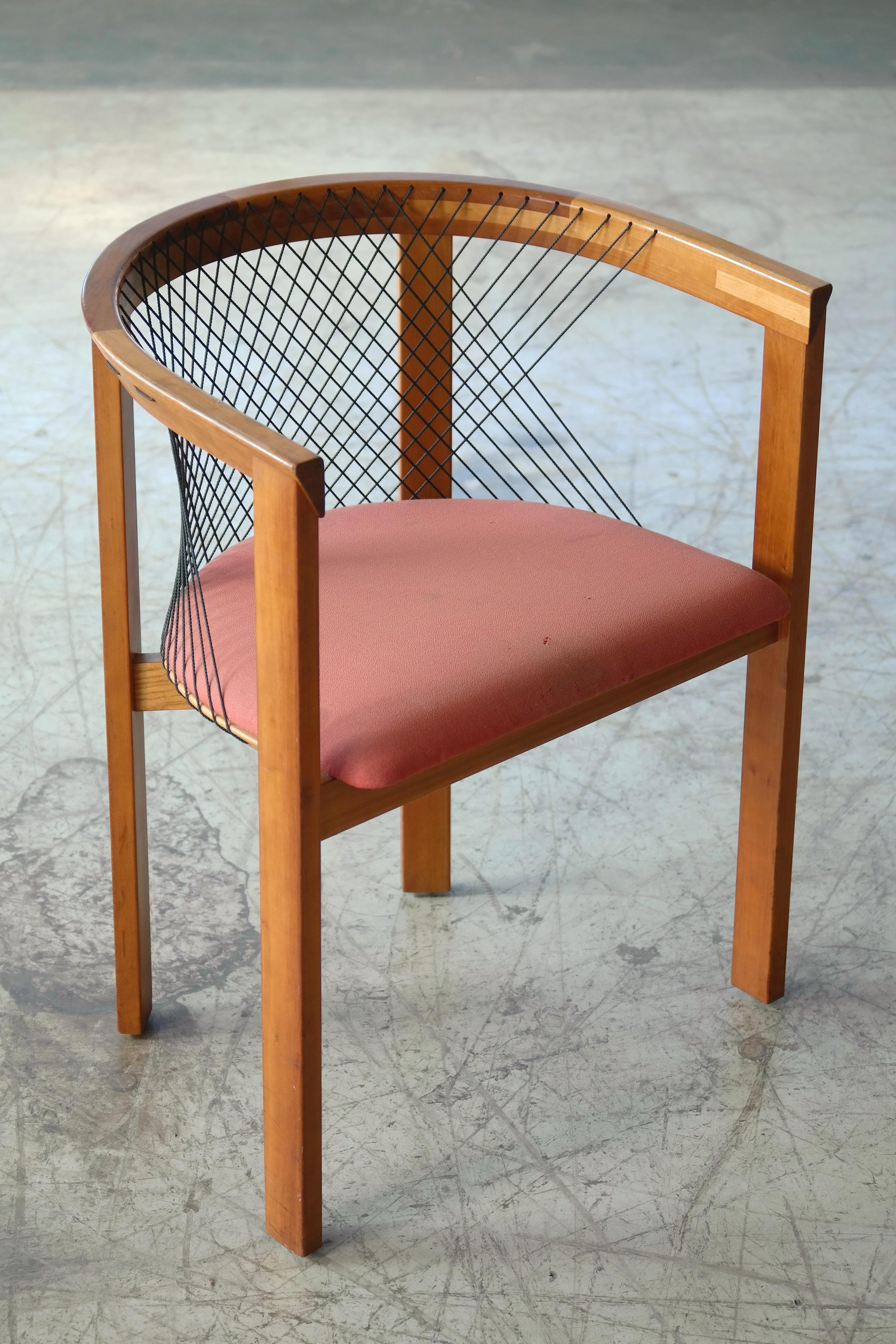 Set of Four String Dining Chairs by Niels Jørgen Haugesen for Tranekaer, Denmark 5
