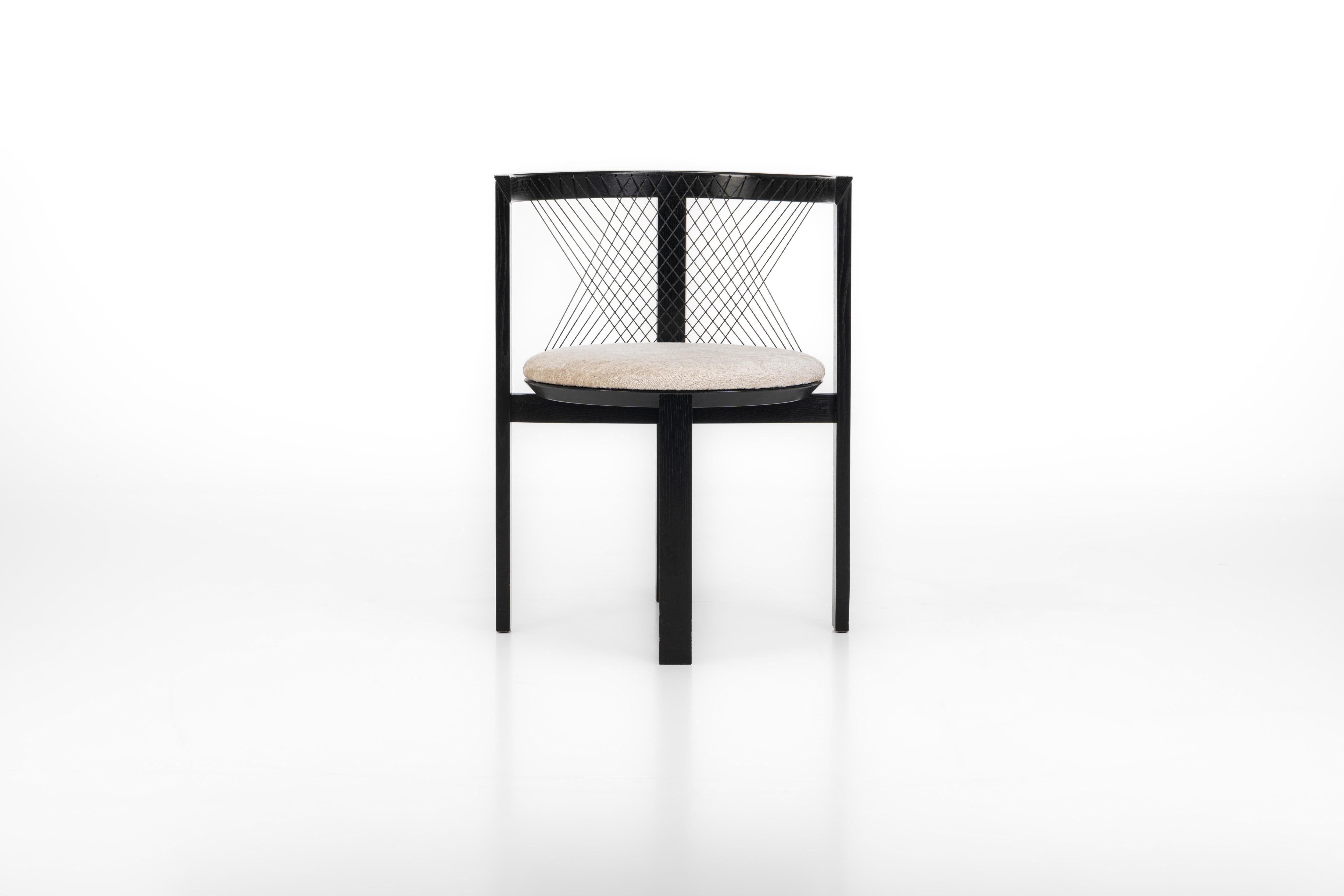 Late 20th Century Set of four 'String' dining chairs by Niels Jørgen Haugesen for Tranekaer For Sale
