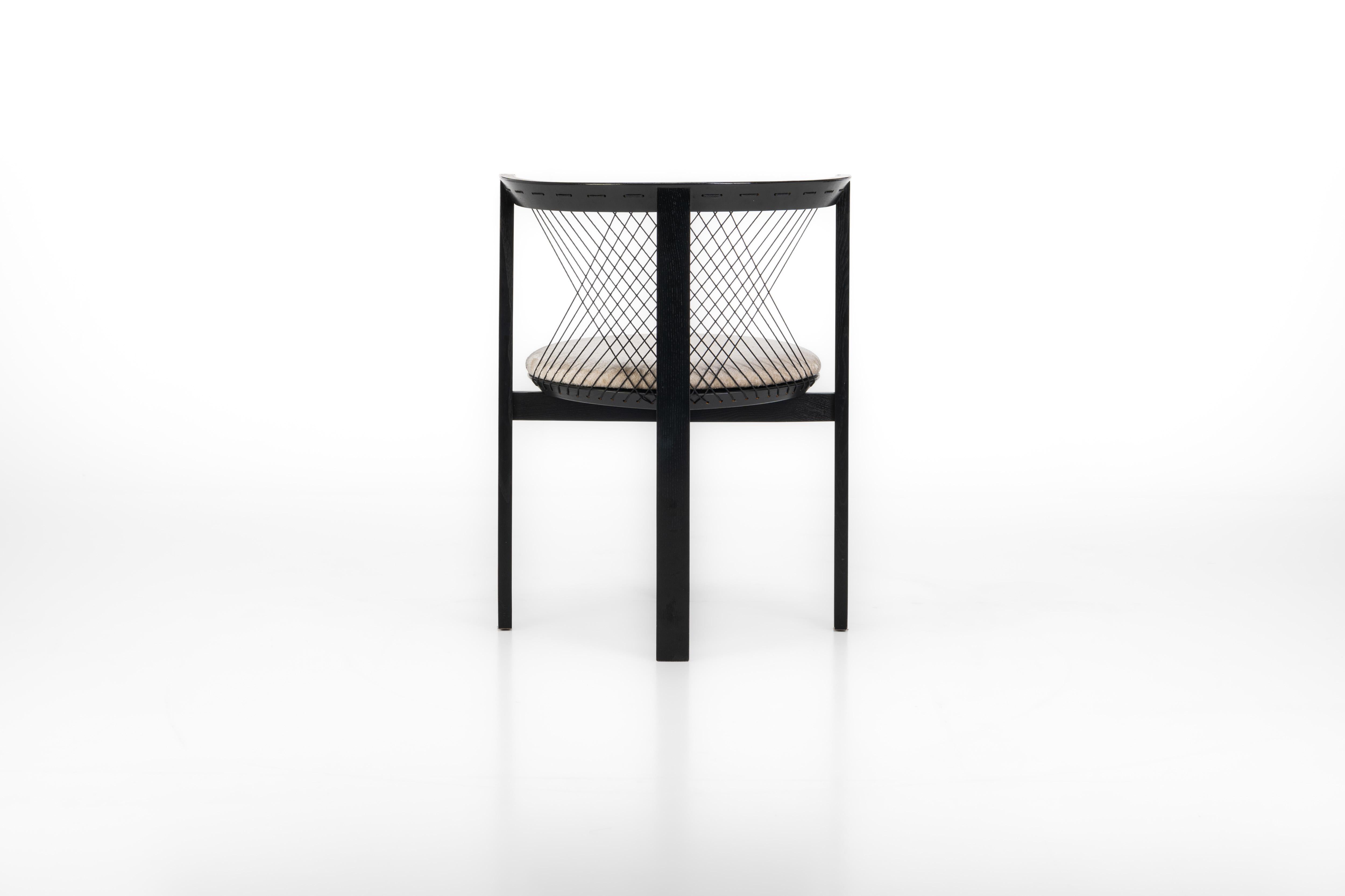 Set of four 'String' dining chairs by Niels Jørgen Haugesen for Tranekaer For Sale 1