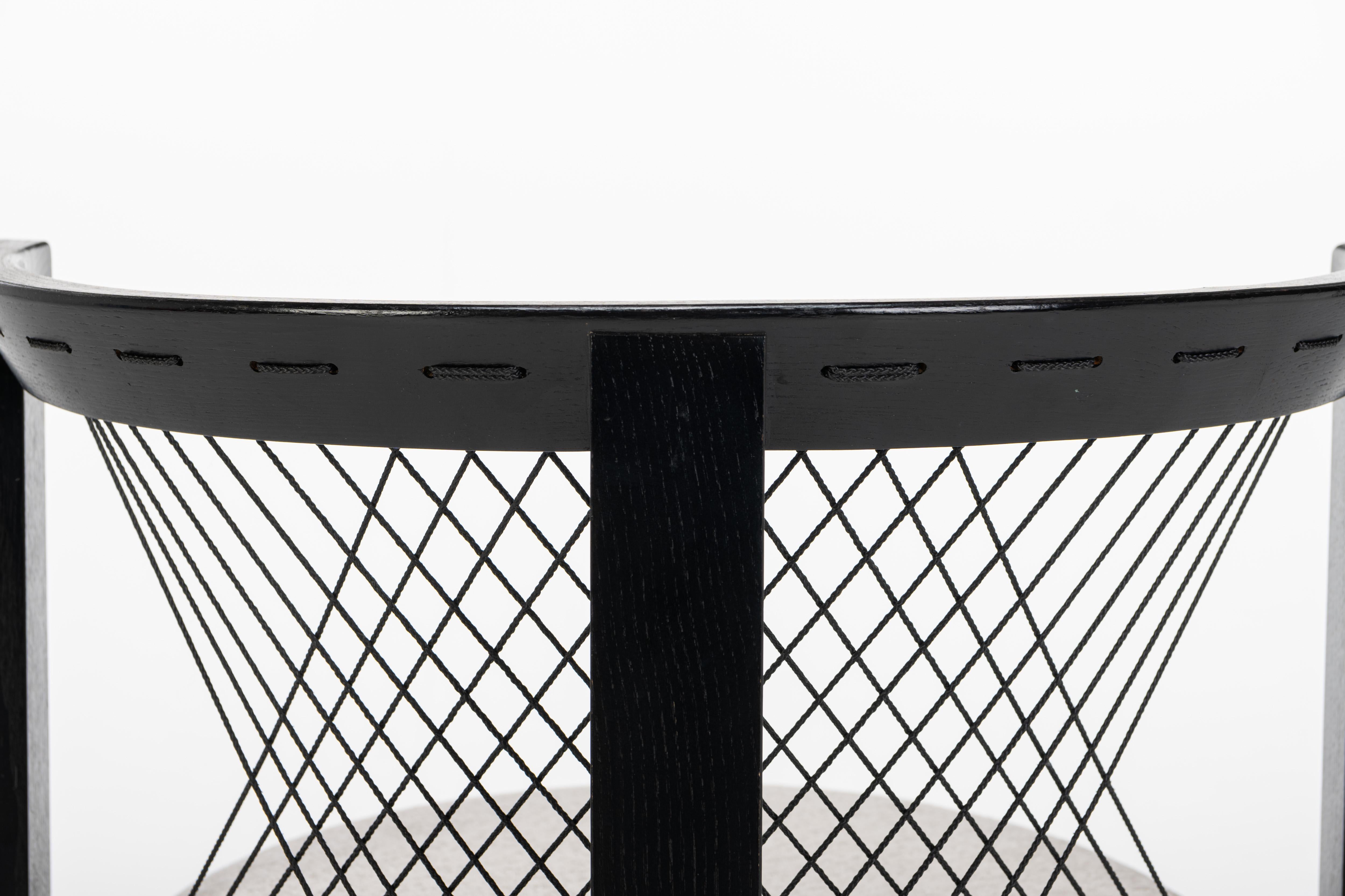 Set of four 'String' dining chairs by Niels Jørgen Haugesen for Tranekaer For Sale 2