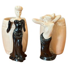 Set of Four "Strip Tease- Eye Appeal" Ceramic Barware Mugs by Dorothy Kindell
