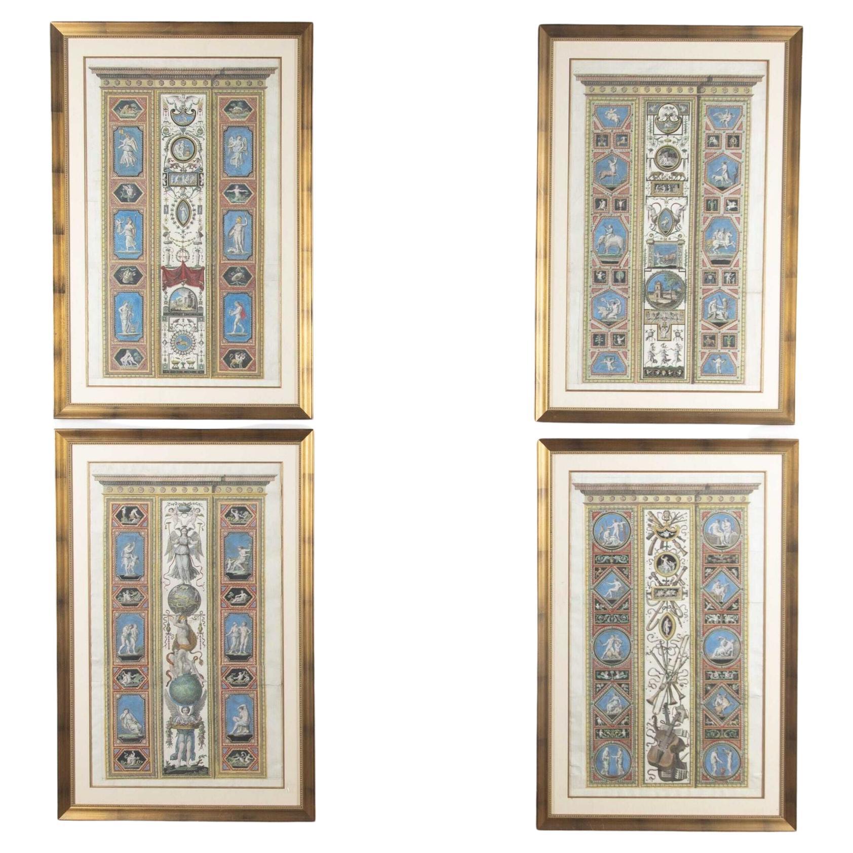 Set of Four Studies of Raphael Frescoes