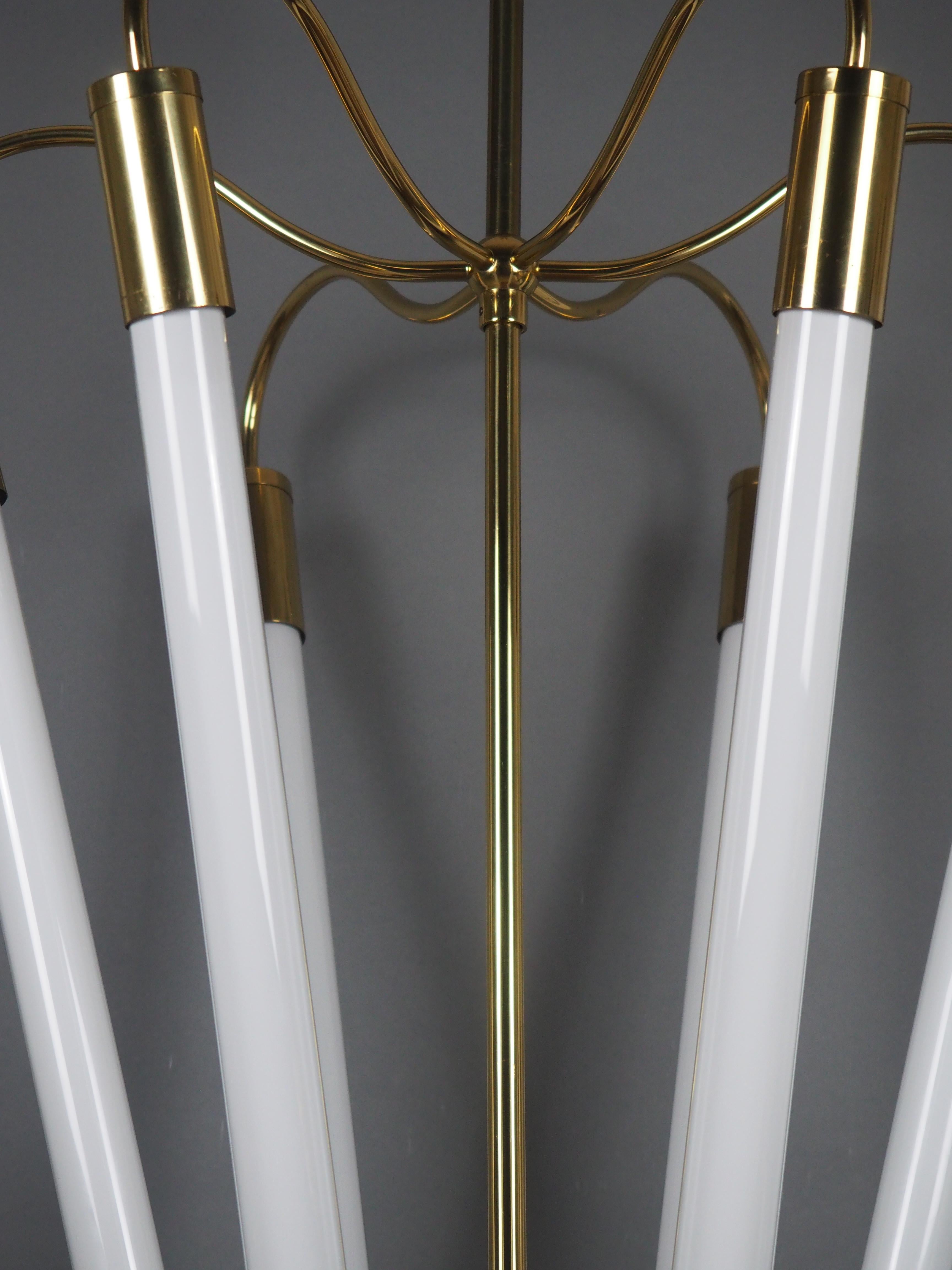 Set of Four Stunning Bauhaus Chandeliers by Kaiser, Germany, circa 1940s 2