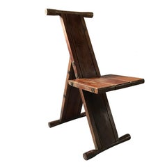 Set of Four Stylish Mid-Century Modernist Wooden Folding Chairs