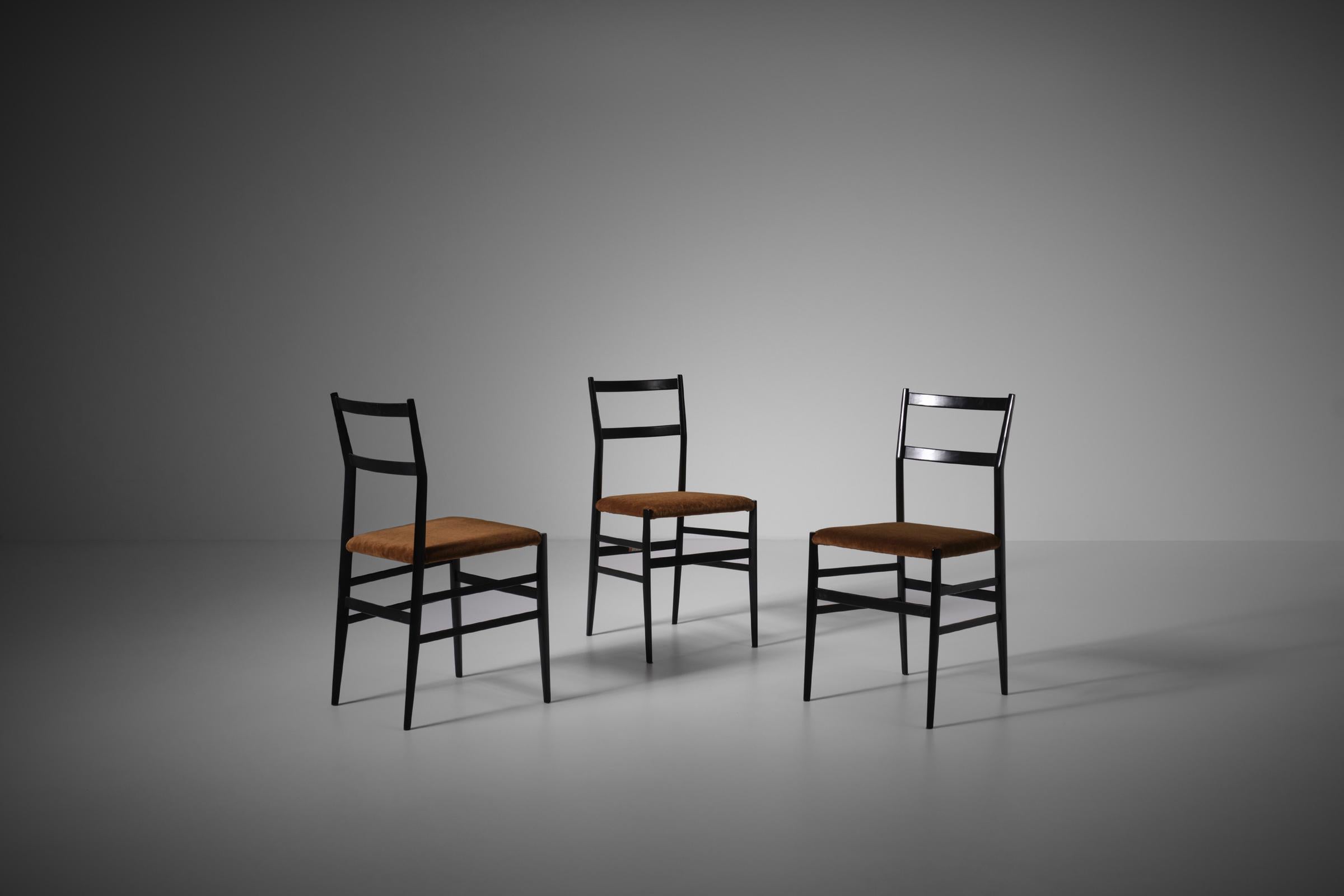 Set of Four ‘Superleggera’ Chairs by Gio Ponti for Cassina, Italy, 1950s In Good Condition For Sale In Rotterdam, NL