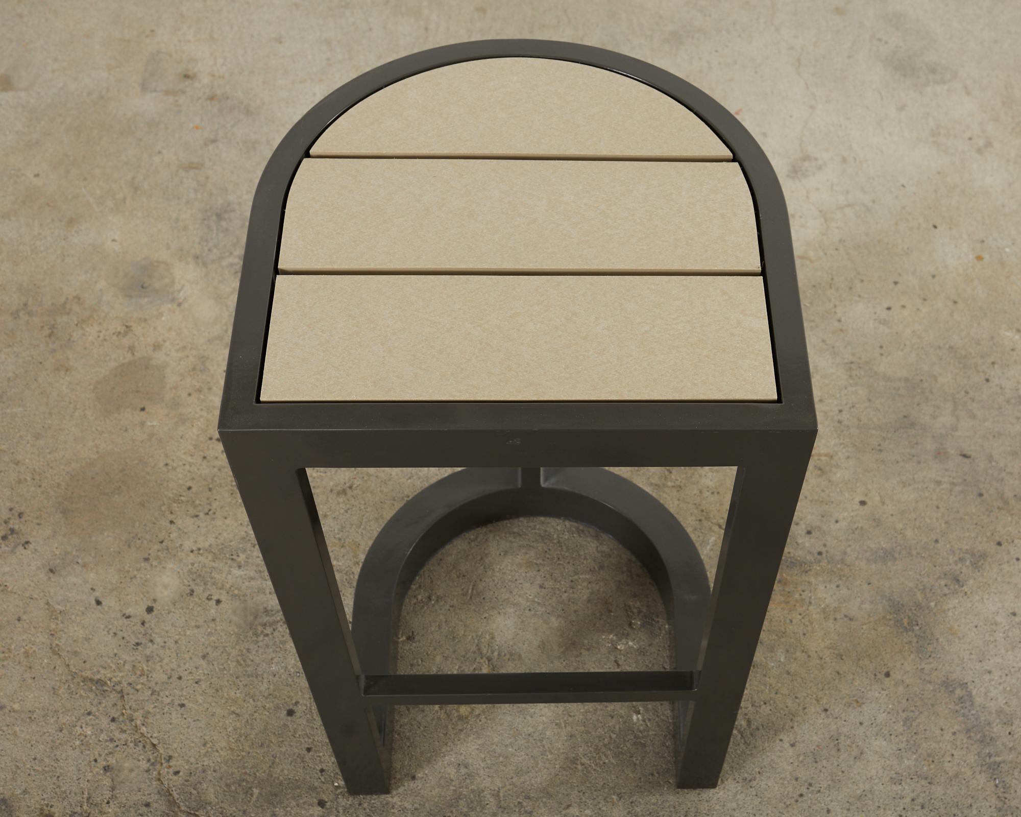 Set of Four Sutherland Powder Coated Aluminum Barstools 11