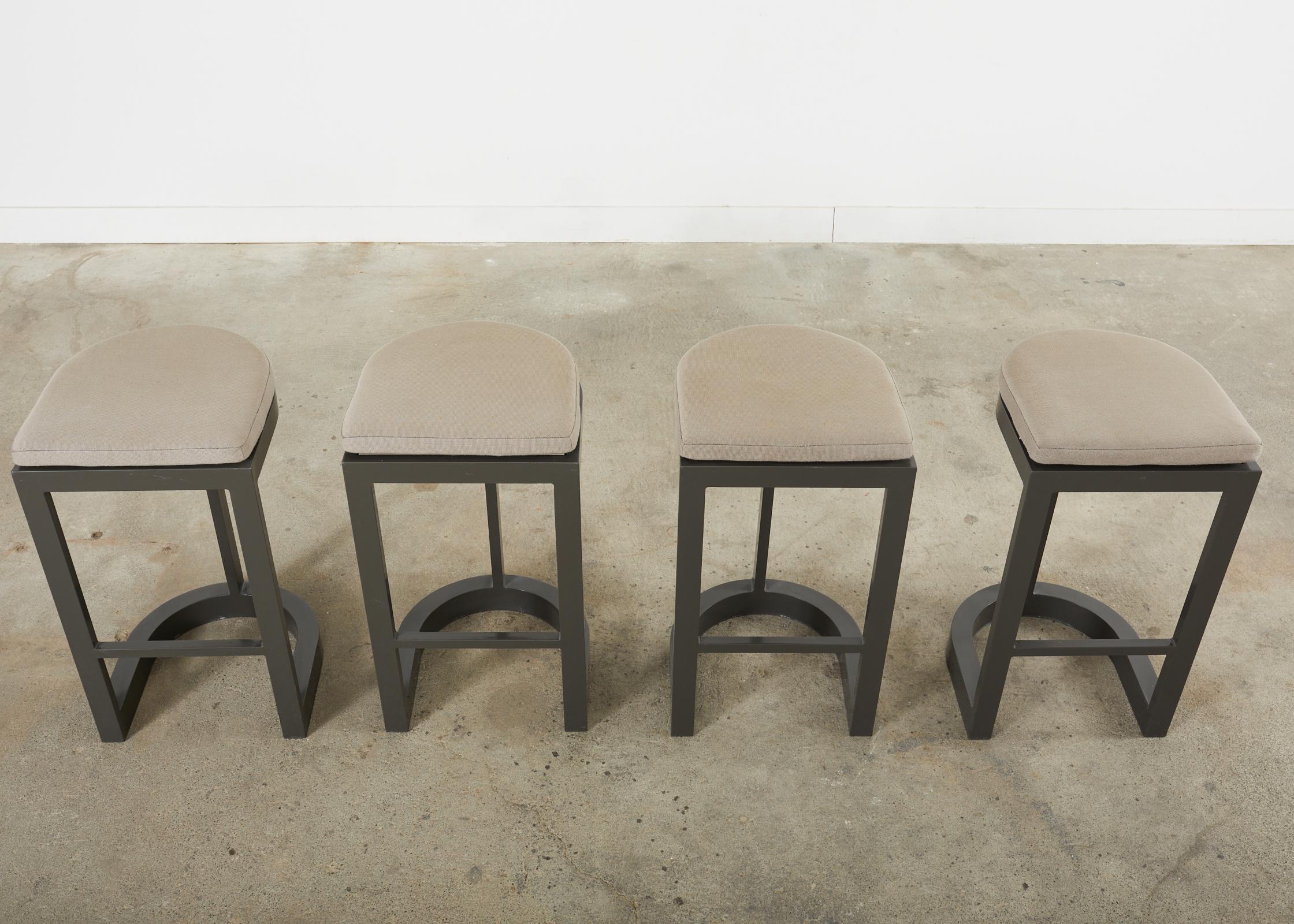 Modern Set of Four Sutherland Powder Coated Aluminum Barstools