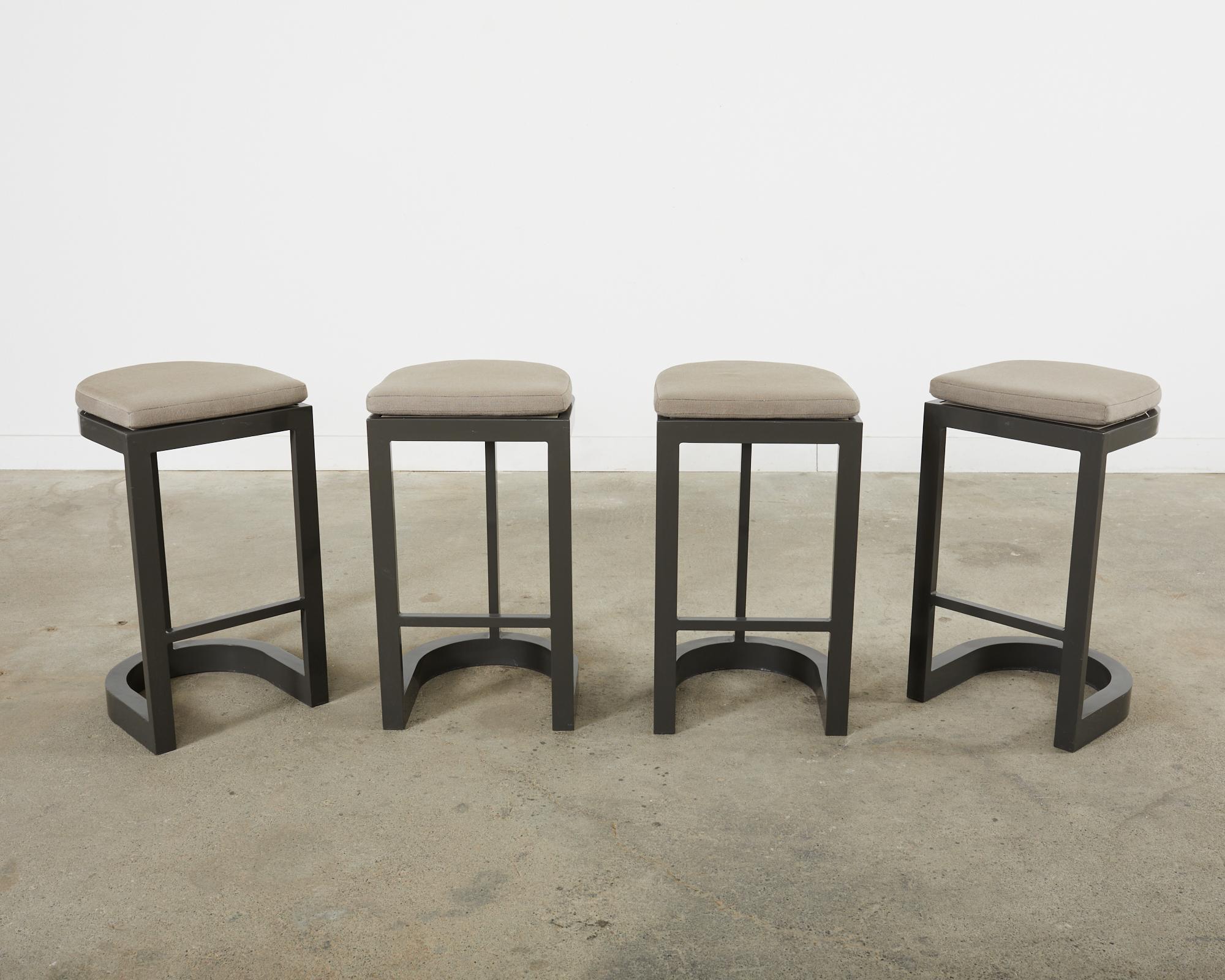 American Set of Four Sutherland Powder Coated Aluminum Barstools