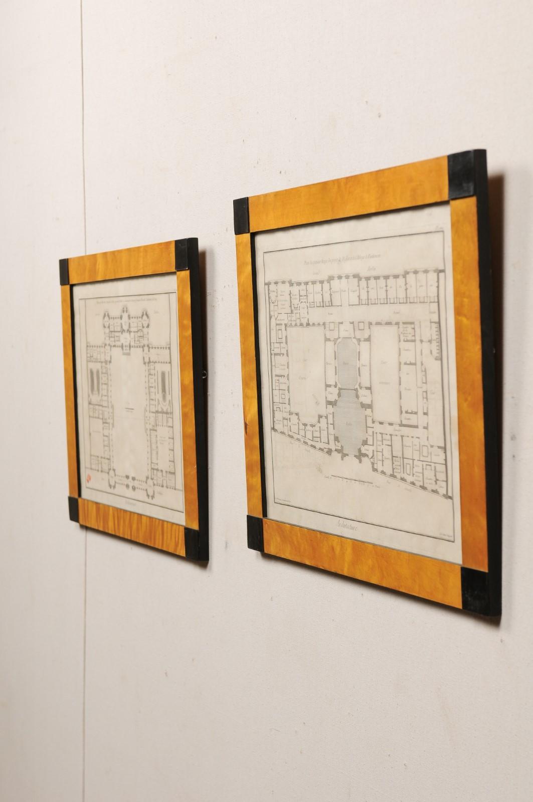 Set of Four Swedish Architectural Design Etchings in Karl Johan Period Frames For Sale 5