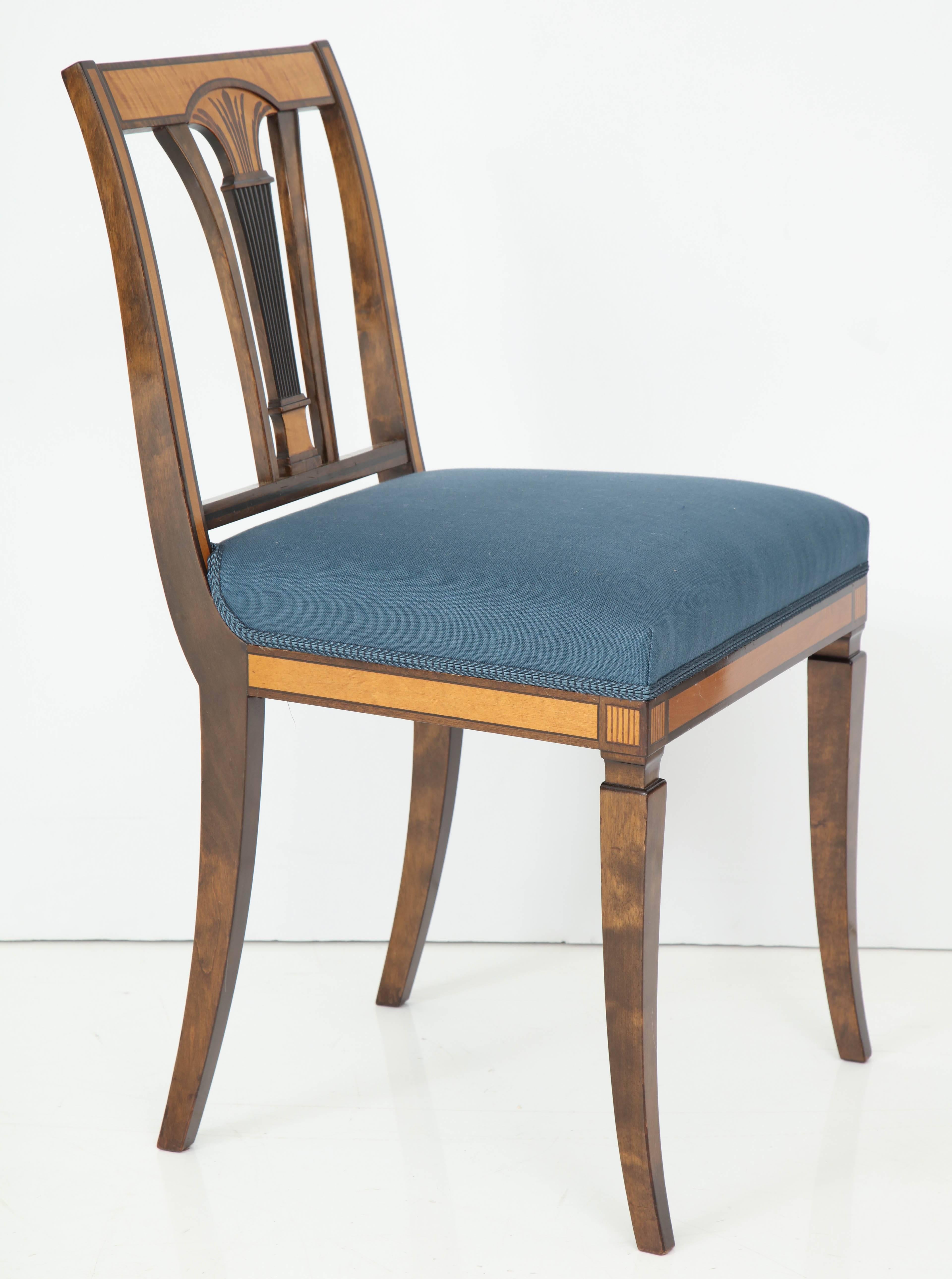 Mid-20th Century Set of Four Swedish Birch and Stained Birch Side Chairs, circa 1930-1940